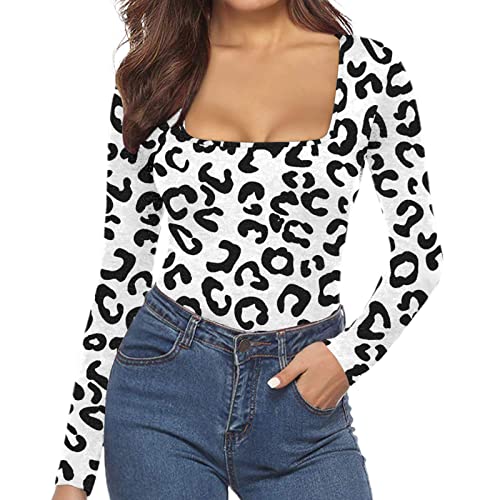 Women's Low-Cut Long Sleeve Bodysuit Jumpsuit with Shorts - Sexy White Jumpsuit for Women Size S | Perfect for Date Night, Club Wear & Summer Outfits