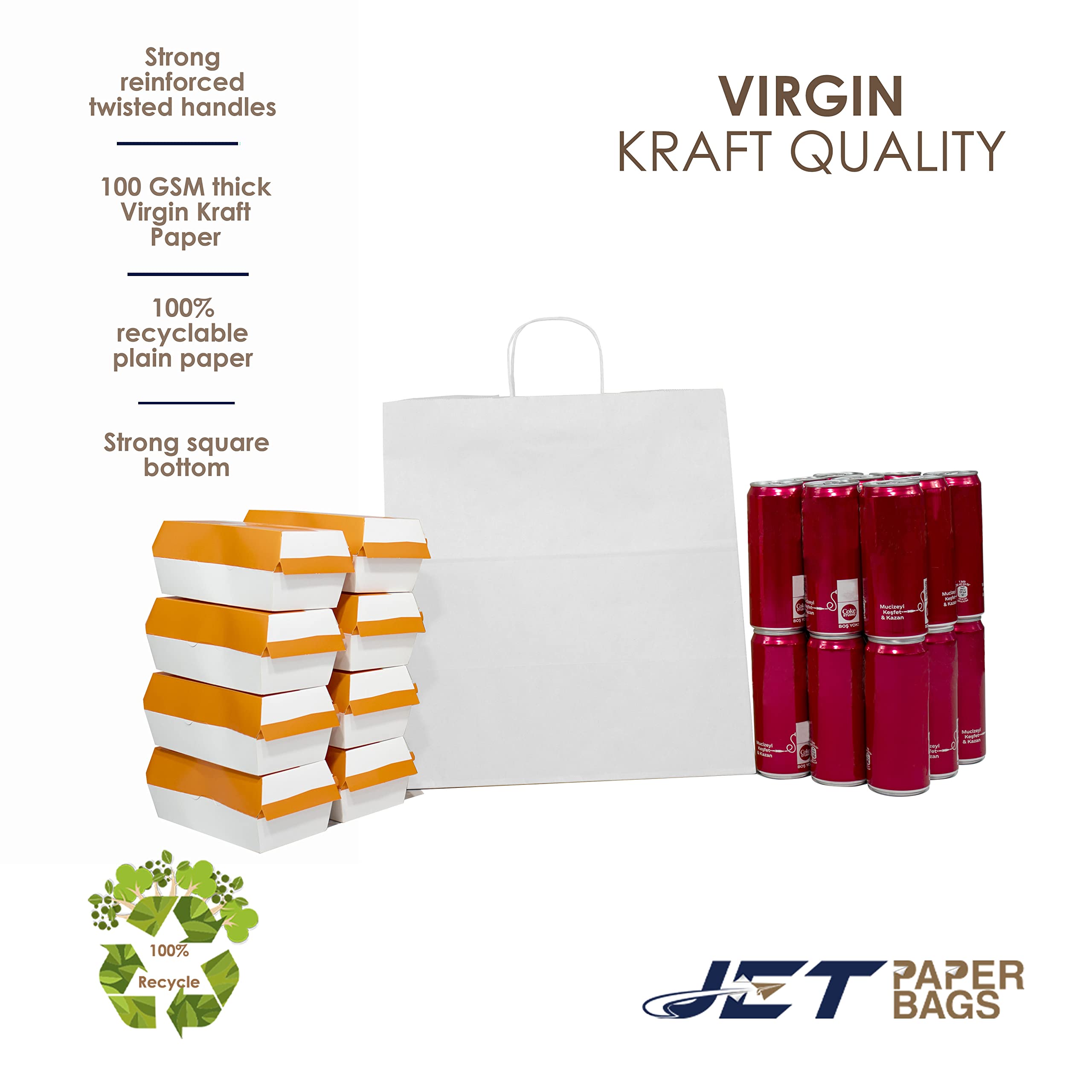 Eco-Friendly Kraft Paper Bags 15”x10”x15.75” - 250 Pack | Bulk Brown Shopping Bags with Handles for Retail, Grocery, Gift Wrapping & Party Favors