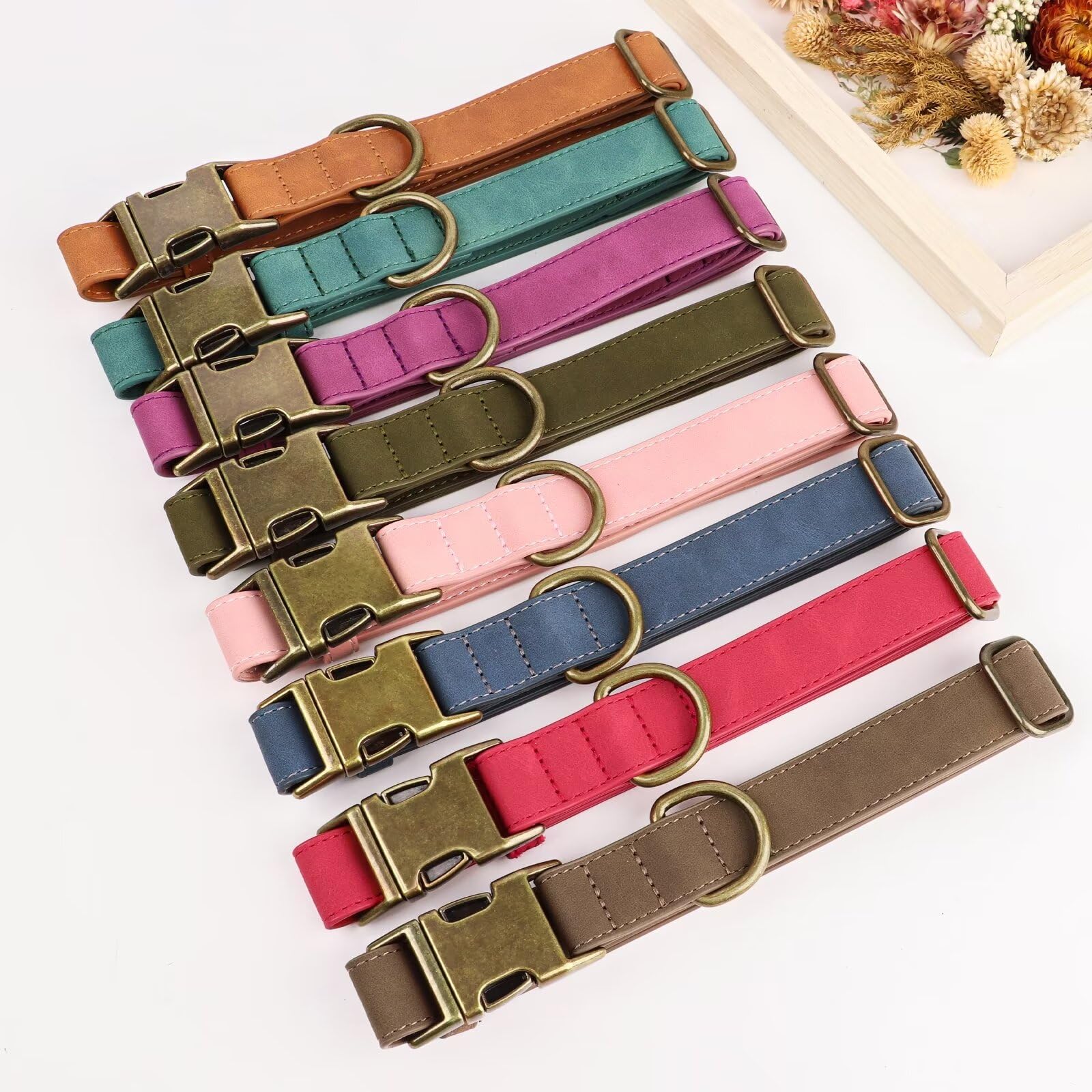 Premium Soft Faux Leather Dog Collar - Heavy Duty Adjustable Pet Collar with Quick Release Metal Buckle for Small Dogs (Blue, Size S) | Perfect for Daily Walks, Training & Outdoor Adventures