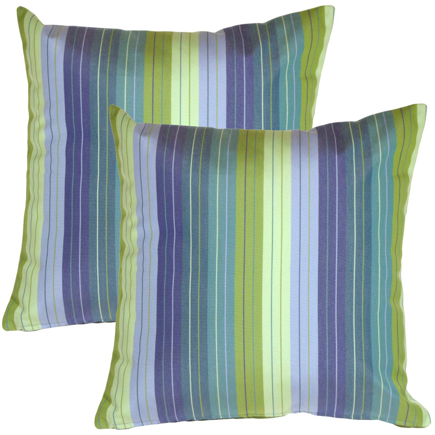 Premium Sunbrella Outdoor Decorative Pillow Set of 2 - 20x20 Inch Waterproof & Fade-Resistant Cushions (Seville Seaside Pattern) - Perfect for Patio, Poolside & Garden Furniture Decor