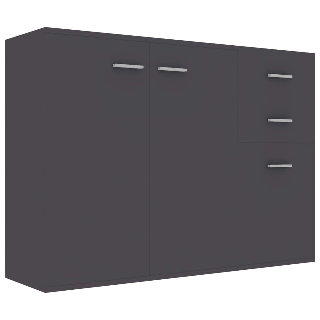 Gray Wooden Sideboard Buffet Cabinet with 3 Doors & 2 Drawers - 41.3