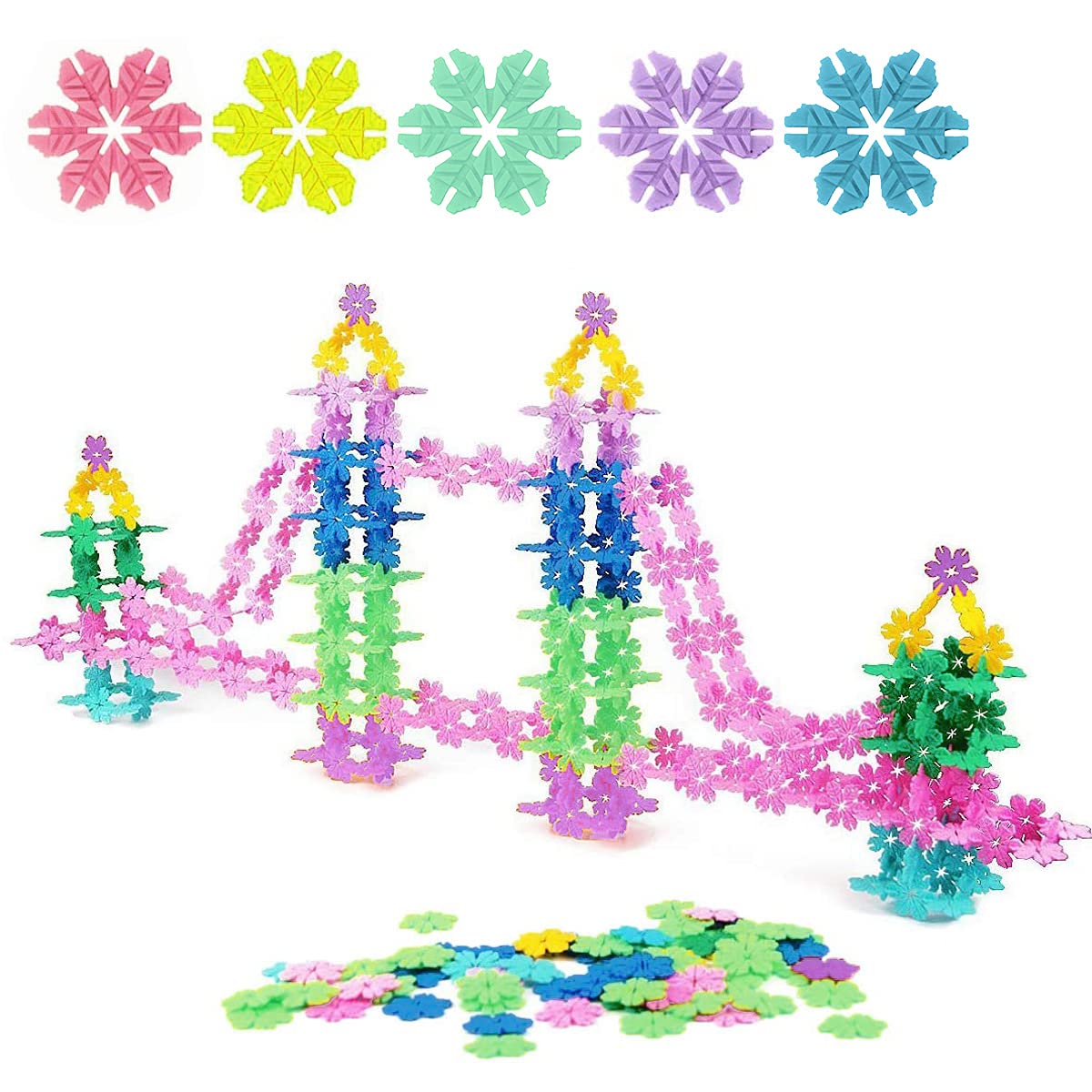 QUN XING STEM Toys Building Blocks - 720 Pieces Educational Construction Interlocking Plastic Disc Set for Kids Ages 6+ | Random Colors | Creative Learning & Engineering Play for Classroom, Home & Birthday Gifts