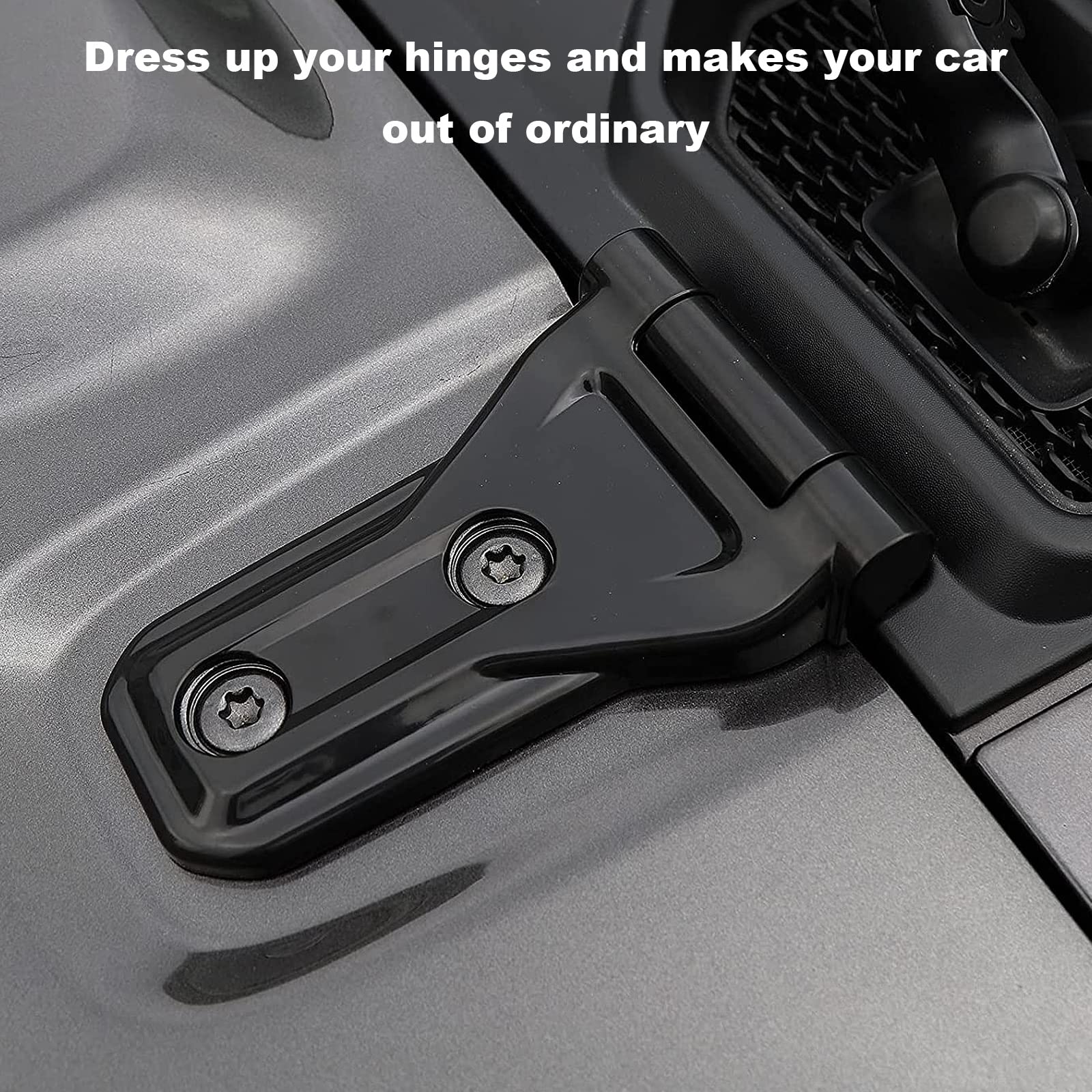 Jeep Wrangler JL & Gladiator JT Hood Hinge Cover Protector (2018-2021) - Black Car Engine Trim Accessories - Durable Protection Against Scratches & Rust for Off-Road Adventures