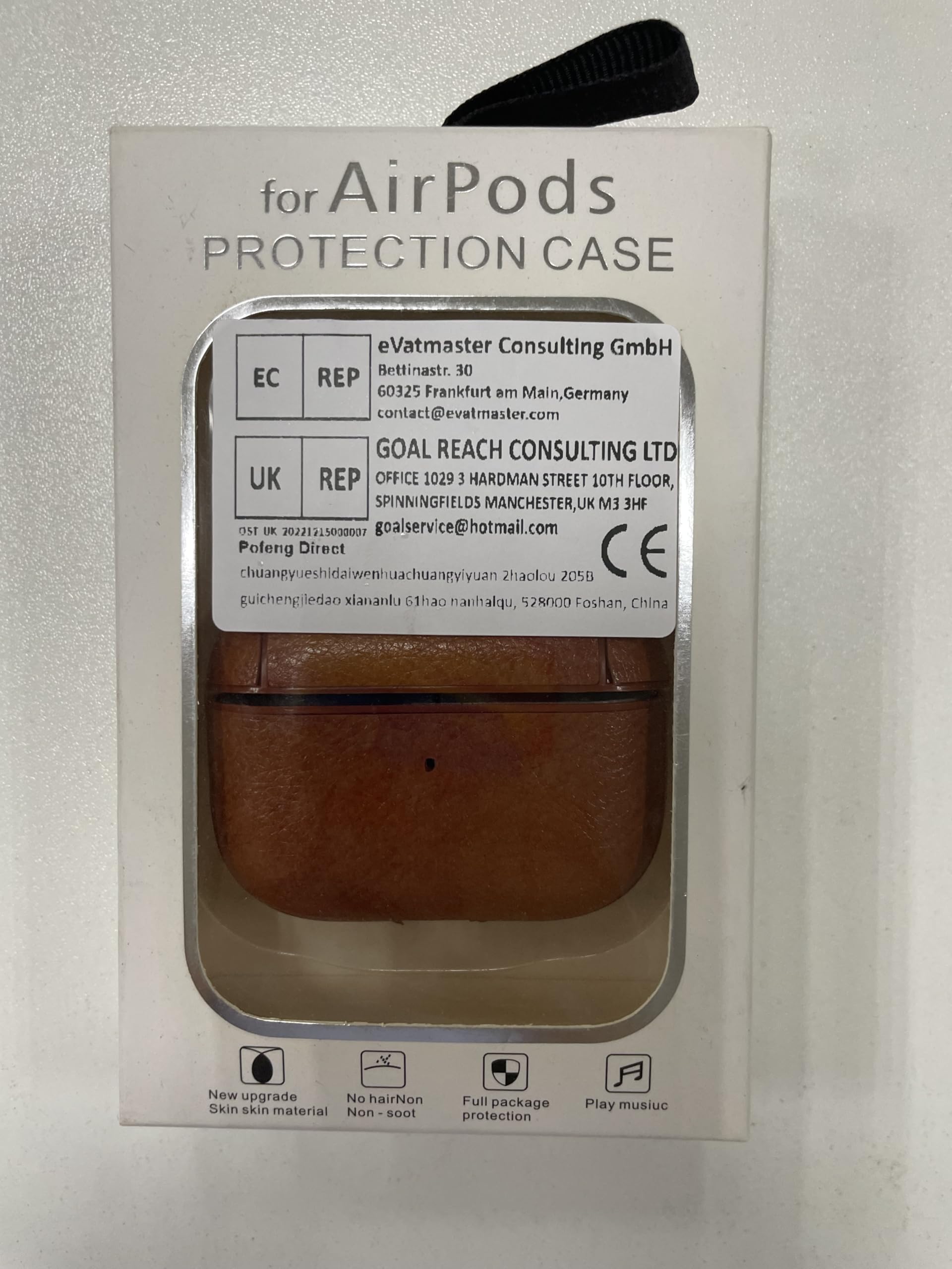 Premium KARLOR PU Leather Protective Case for Apple AirPods Pro 2 (2022) - Wireless Charging Compatible, LED Visible, with Hook - Brown Headphone Cover for Gym, Travel & Daily Use