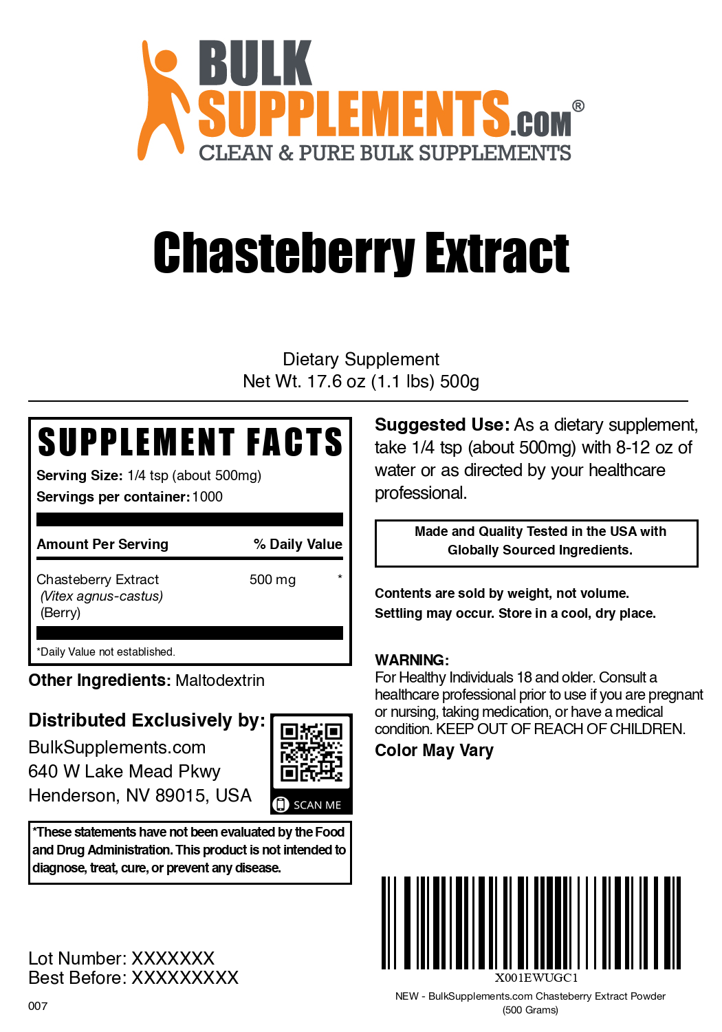 Premium Chasteberry Extract Powder for Hormonal Balance & PMS Relief - Supports Women's Health, Fertility & Menstrual Cycle Regulation - Ideal for Teas, Smoothies & Natural Supplements