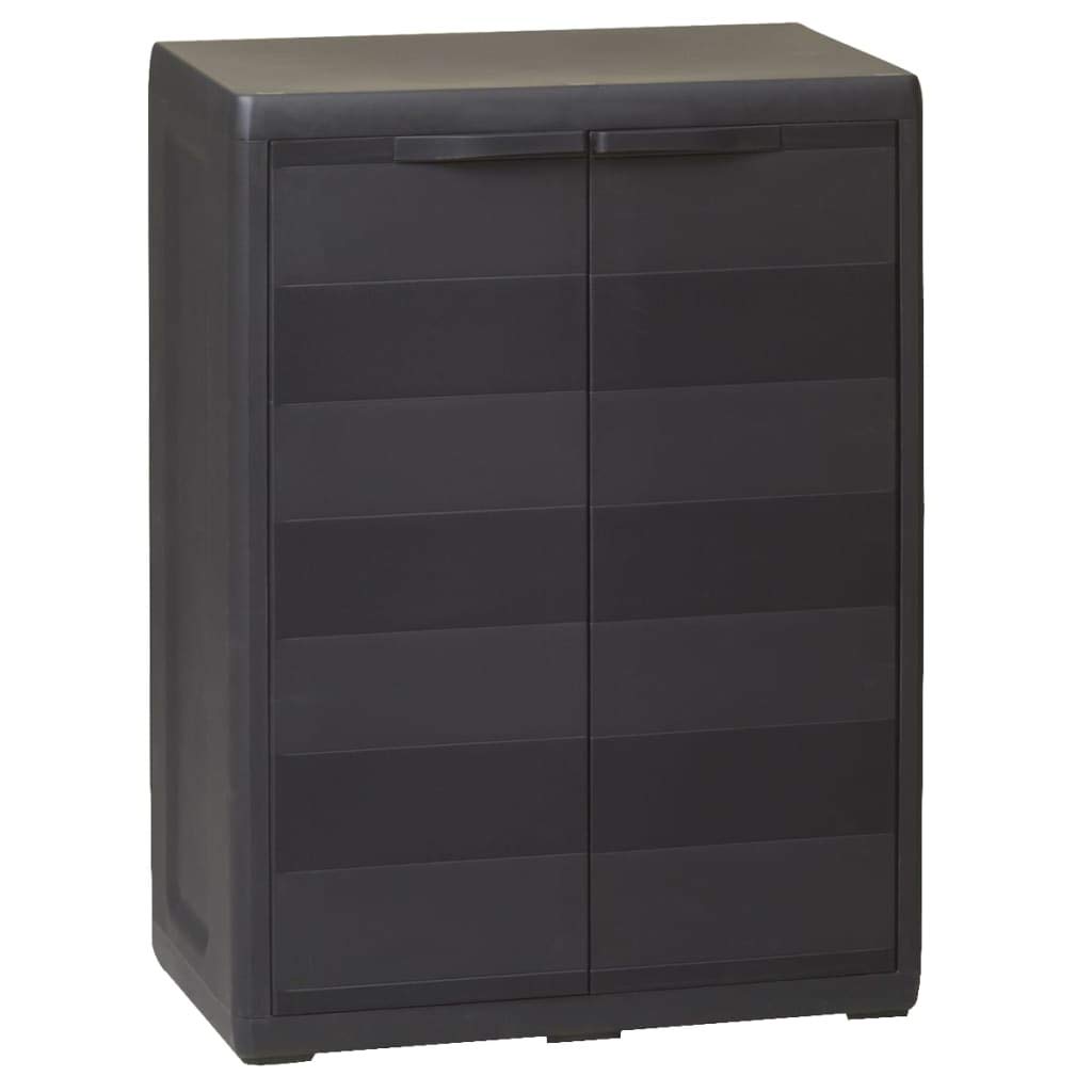 Large Capacity Lockable Polypropylene Storage Cabinet - Outdoor Garden Shed with Shelf for Patio, Tools & Garage Organization | Weatherproof Storage Solution for Backyard, Poolside & Workshop