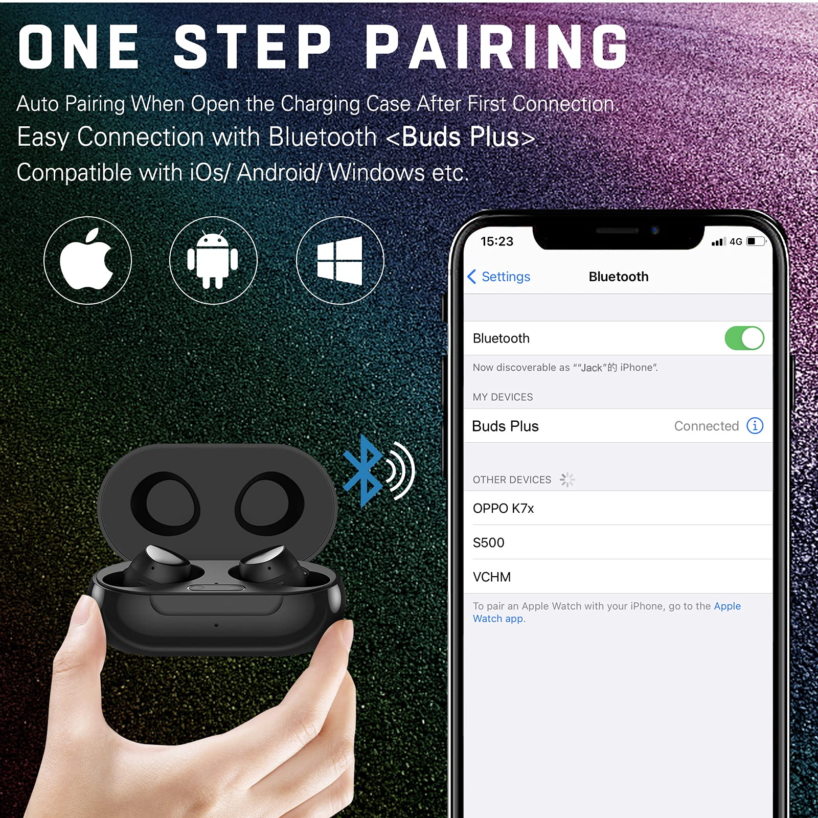 Urbanx Street Buds Plus True Wireless Earbuds for Samsung Galaxy A42 5G - Bluetooth Headphones with Hands-Free Controls & Noise Cancellation - Black (US Version with Warranty) - Perfect for Commuting, Workouts & Gaming