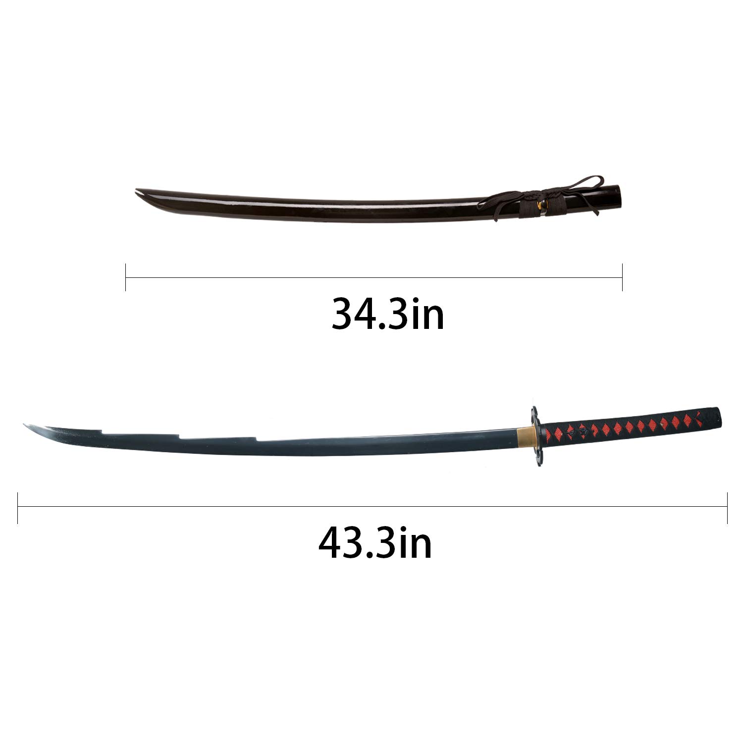 SV Handmade 1045 Medium Carbon Steel Ichigo Sword - 43 Inch Anime Replica Katana for Cosplay, Collectors & Martial Arts Training | Perfect for Anime Fans, Sword Enthusiasts & Display