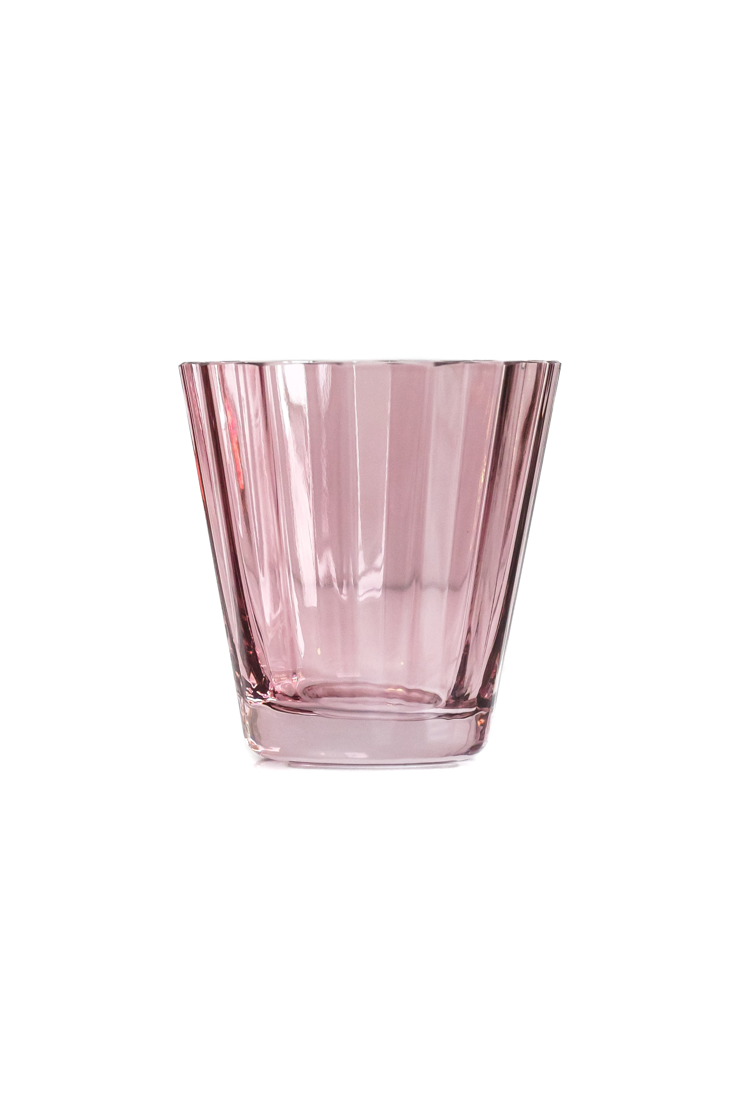 Estelle Colored Sunday Lowball Glasses - Set of 6 Rose Pink Cocktail Glasses for Iced Coffee, Juice & Summer Drinks
