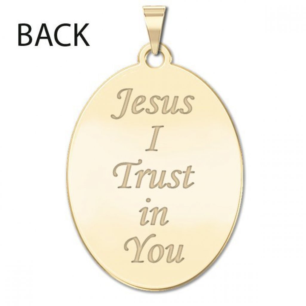 Divine Mercy Double Sided Oval Religious Medal in 14K Gold or Sterling Silver - Religious Jewelry Gifts for Men & Women - Perfect for Baptism, First Communion, Confirmation & Daily Faith Wear