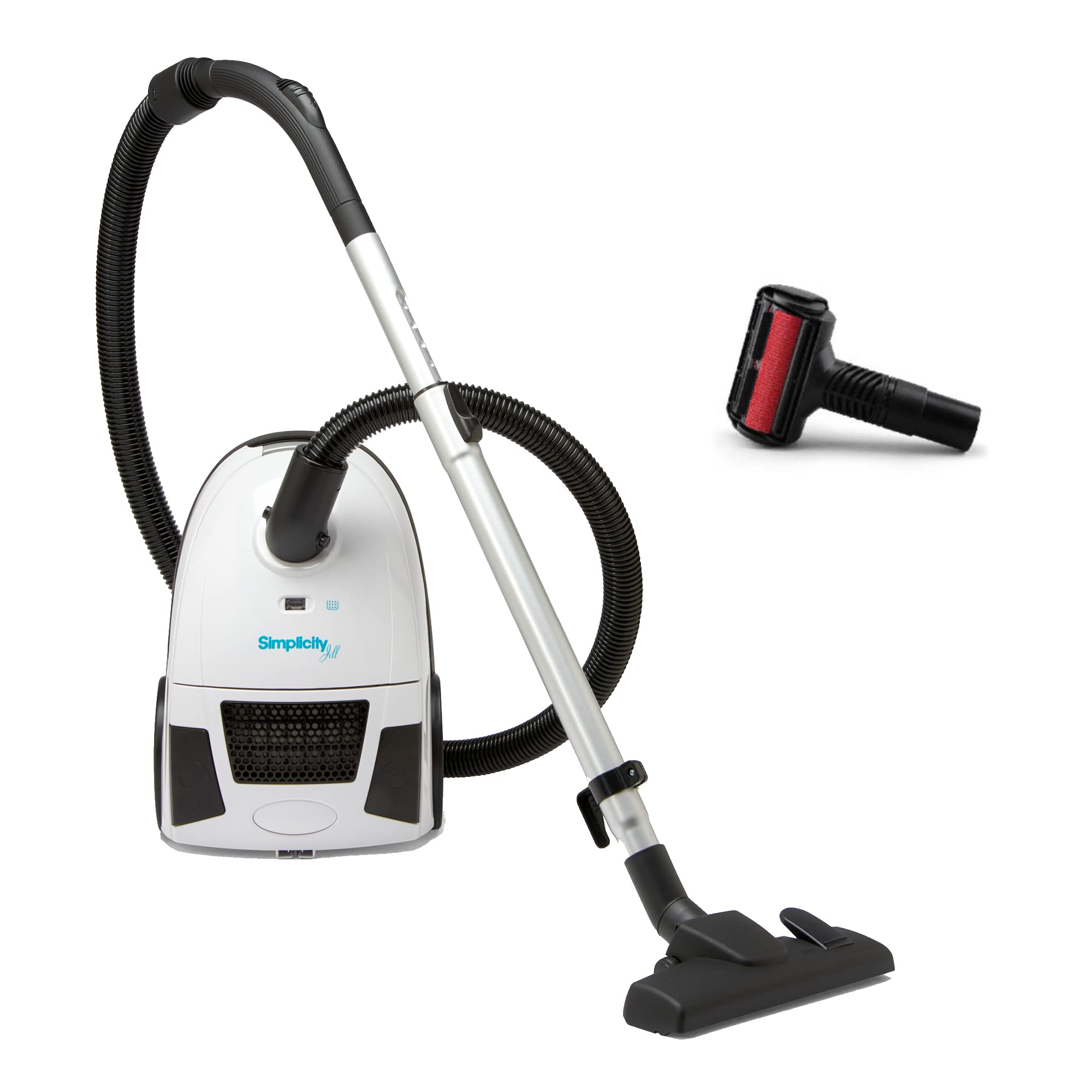 Simplicity Jill Compact Canister Vacuum Cleaner with Pet Hair Tool | HEPA Filtration Bagged Vacuum for Hardwood Floors & Carpets | Lightweight Stair Cleaning | Ideal for Pet Owners & Allergy Sufferers | Perfect for Homes with Pets, Stairs & Mixed Flooring