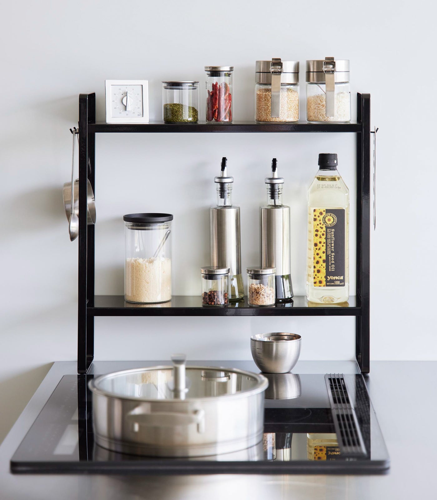2-Tier Countertop Organizer Rack - Sturdy Steel Kitchen Storage Shelf for Spices, Utensils & Small Appliances - Perfect for Pantry, Countertop & Cabinet Organization
