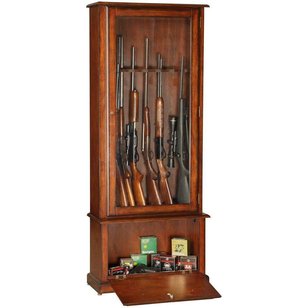 8 Gun Cabinet - Secure Firearm Storage for Rifles & Shotguns - Heavy Duty Steel Construction with Locking Mechanism - Perfect for Home, Office, or Hunting Cabin Safety