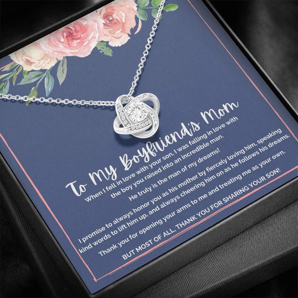 Elegant Heart Pendant Necklace for Mom - Gift for Boyfriend's Mother with Jewelry Gift Box - Perfect for Birthday, Anniversary & Mother's Day Gifts