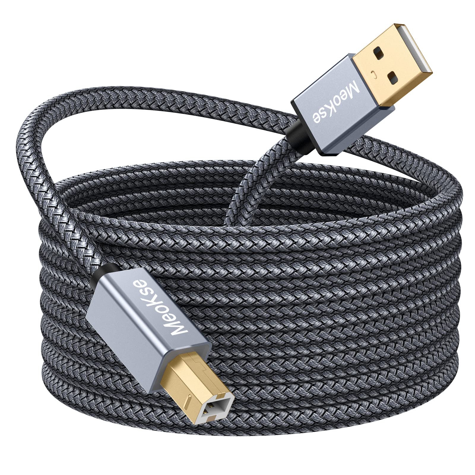 Meokse 3FT/1M USB 2.0 Printer Cable - Type A Male to B Male High-Speed Scanner Cord - Compatible with HP, Canon, Dell, Epson, Lexmark, Xerox, Samsung Printers - Perfect for Home Office & Small Business Printing Needs