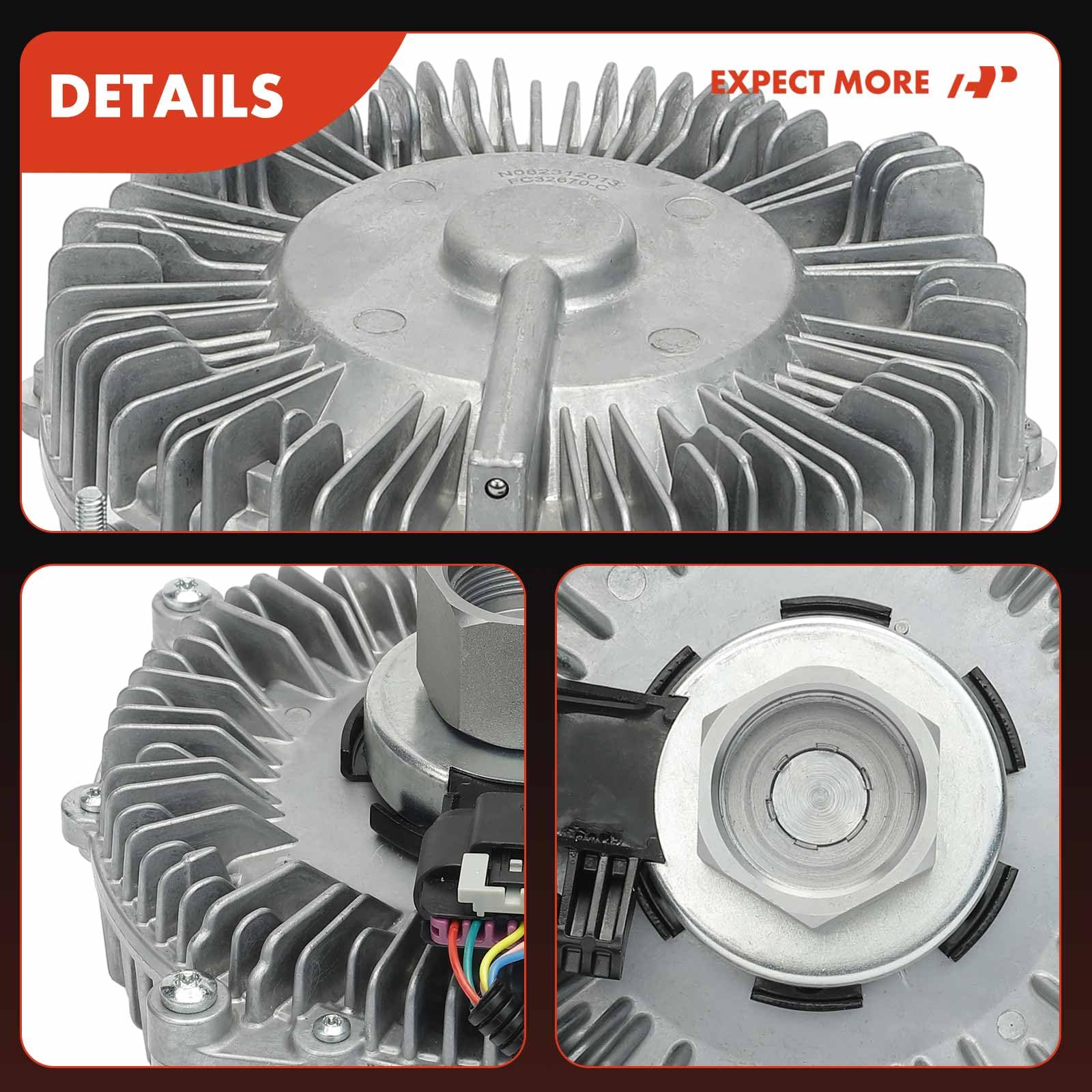 Premium Electronic Radiator Cooling Fan Clutch for Ford F-250/F-350/F-450/F-550 Super Duty (2011-2014) 6.7L Turbo Diesel - Heavy Duty Cooling Solution for Off-Road & Towing