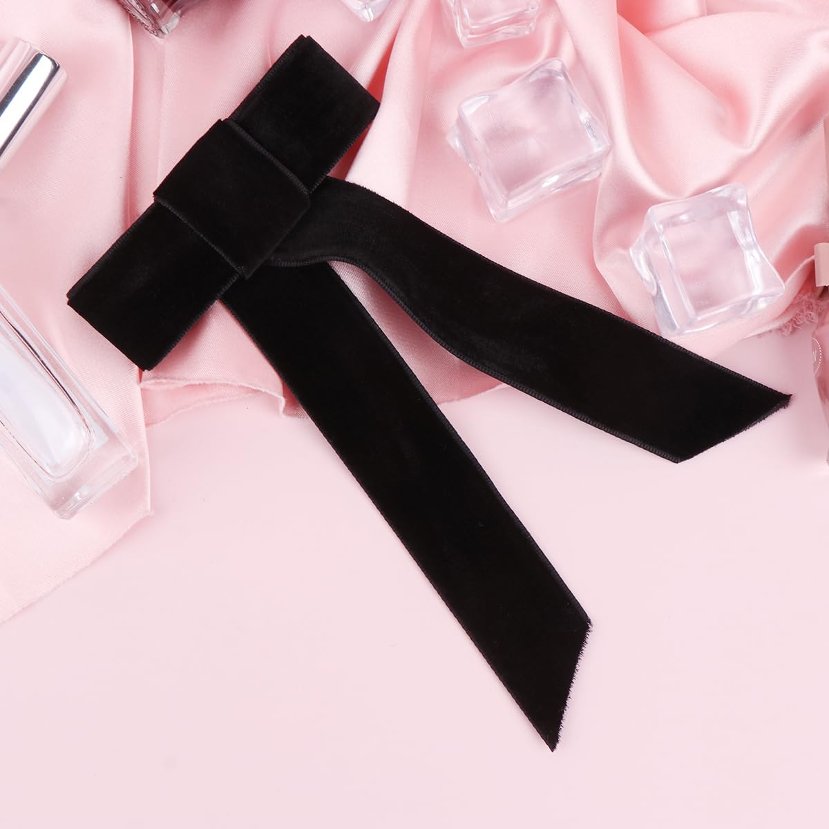 Lurrose Large Hair Bow Clips - Elegant French Barrettes Hairpins for Women & Girls | Perfect for Weddings, Parties & Daily Styling (Black)