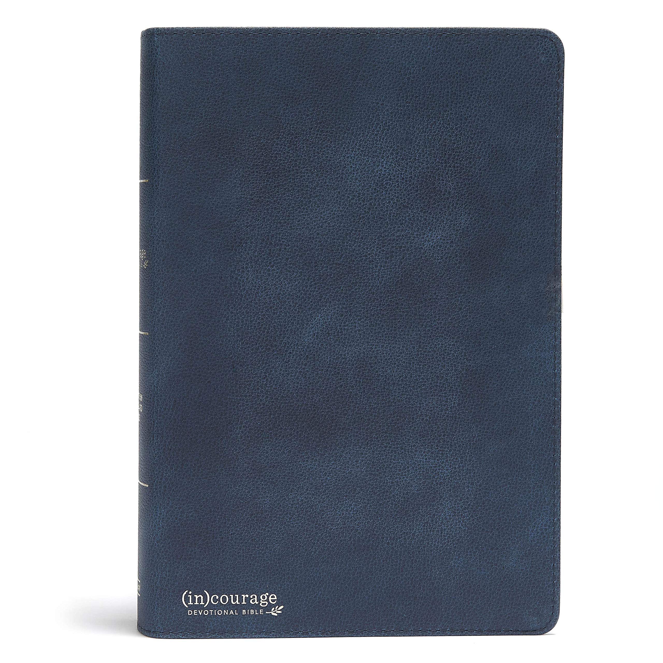 CSB Devotional Bible - Navy Genuine Leather, Devotionals & Journaling for Daily Bible Study