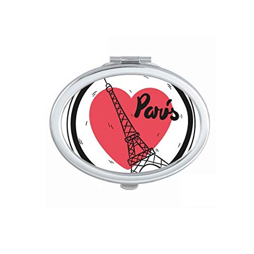 DIYthinker Paris France Eiffel Tower Love Mirror - Portable Foldable Double-Sided Makeup Mirror for Travel, Home Vanity & Handbag Essentials | Compact Cosmetic Mirror with Stand for Makeup Application, Eyeglasses Cleaning & Quick Touch-ups