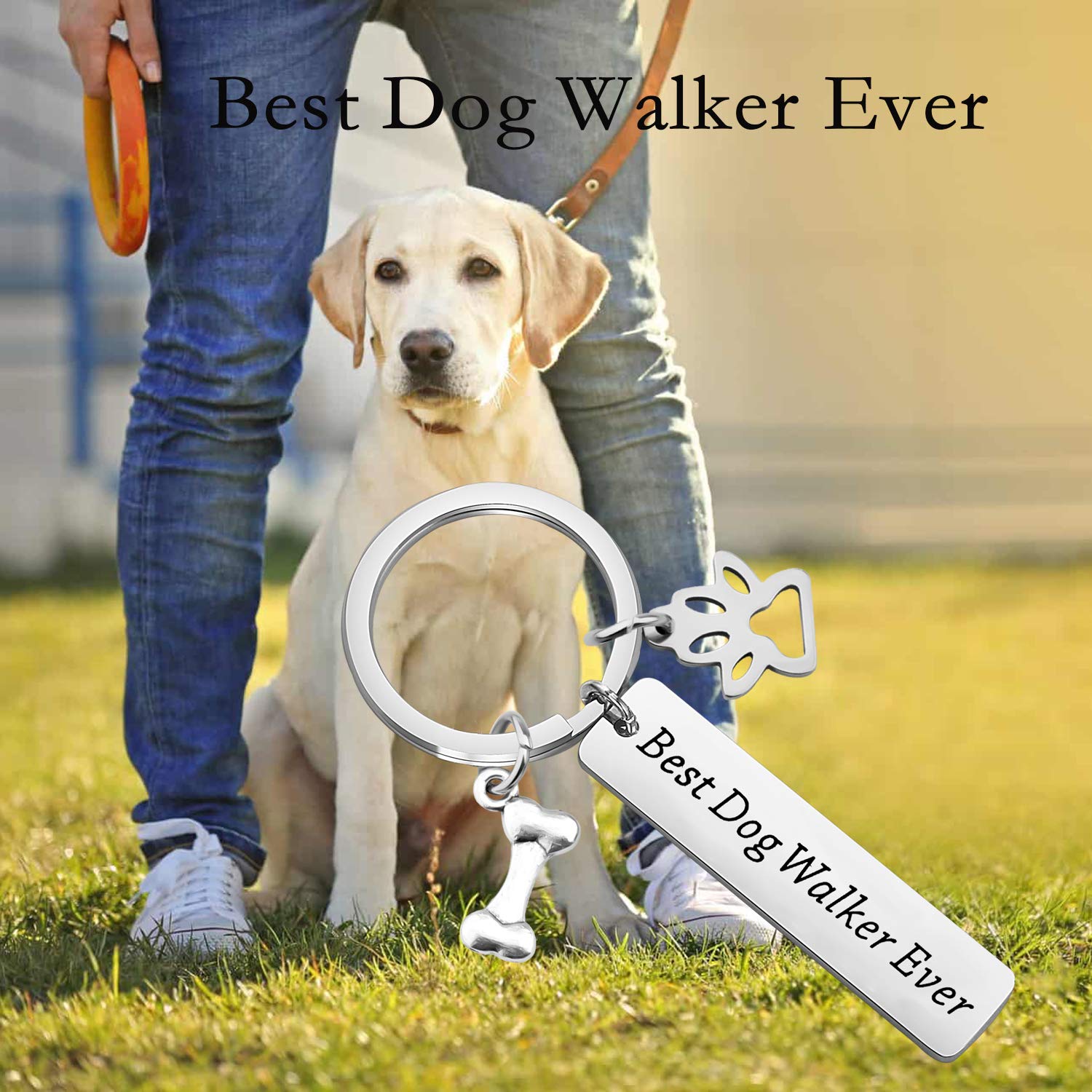 Best Dog Walker Ever Keychain - Personalized Dog Sitter Appreciation Gift for Dog Walking Professionals | Perfect for Thank You Gifts, Farewell Presents & Pet Care Recognition
