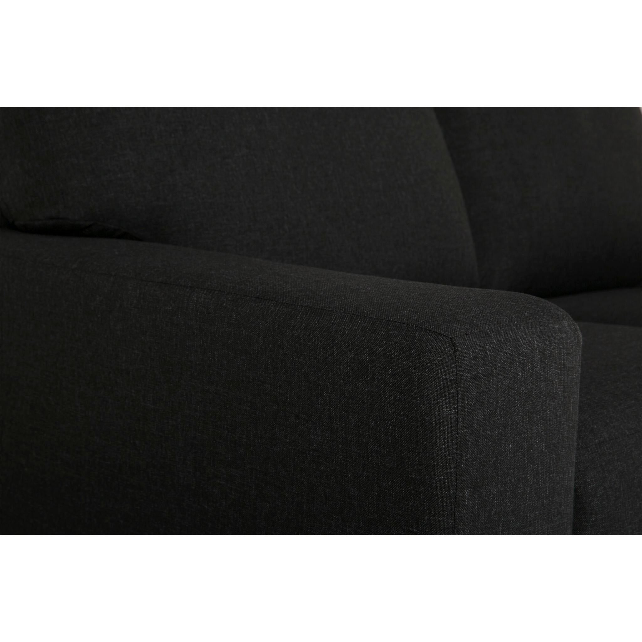 Alessandra Loveseat Sofa - Modern Lecco Ebony & Games Taupe Fabric - Perfect for Living Room, Lounge & Home Theater Seating