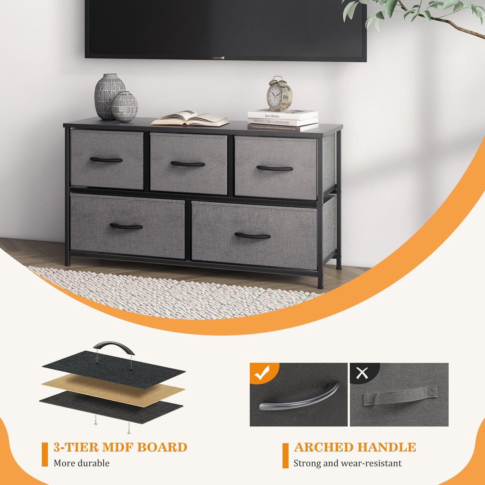 5-Drawer Fabric Storage Tower Dresser for Bedroom - Foldable Closet Organizer with Removable Bins | Perfect for Small Spaces, Nursery Organization & Clothes Storage