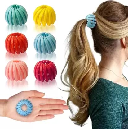 6 Pcs Plastic Ponytail Holders & Bun Makers - Bird Nest Shaped Hair Clips for Women & Girls - Perfect for Thick & Thin Hair - Great for Workouts, Yoga, and Everyday Styling