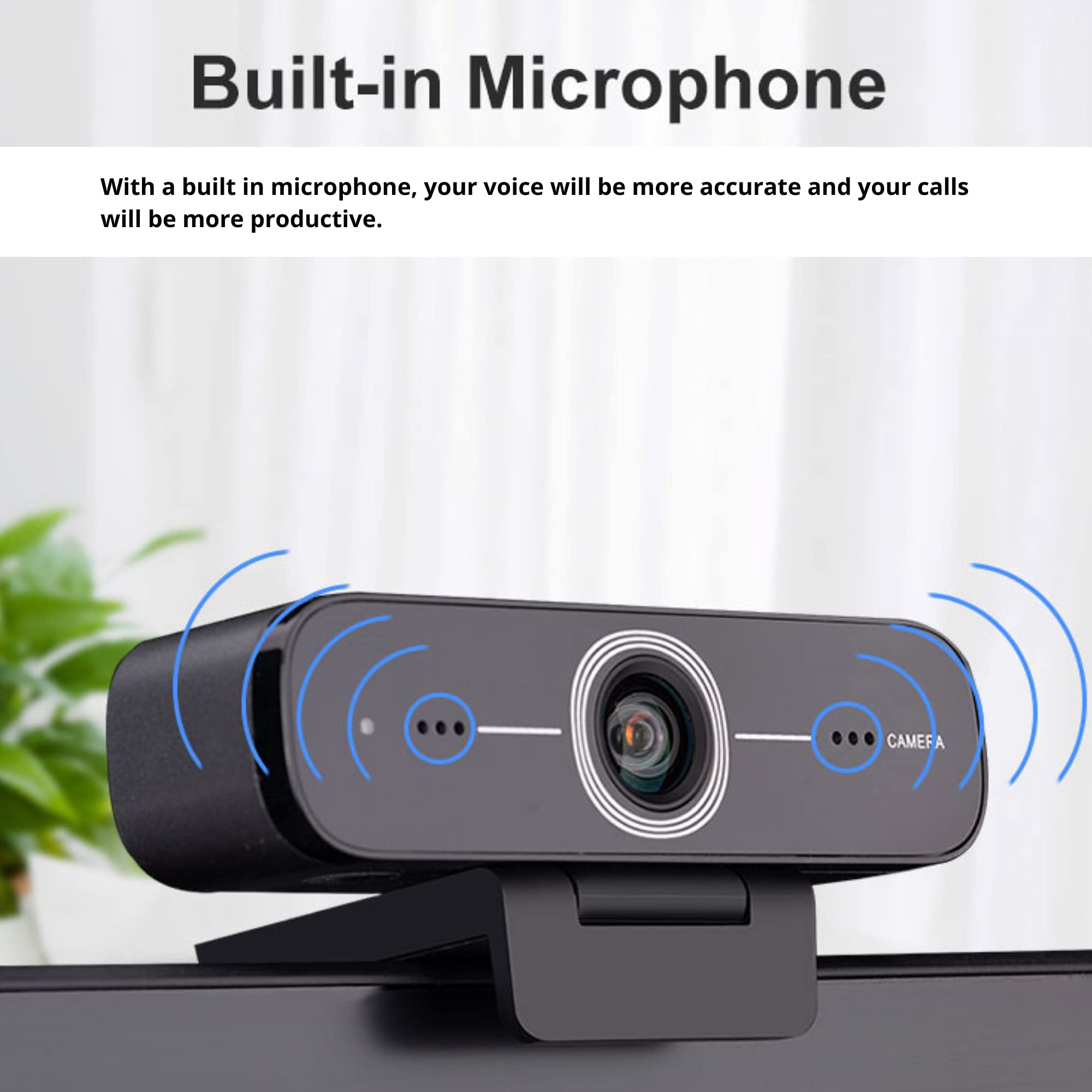 HD100 Professional Webcam - 1080P HD Video, 30fps, Built-in Dual Microphones, 90° Wide Angle Lens, Tripod Mount - Perfect for Zoom Meetings, Online Classes & Live Streaming