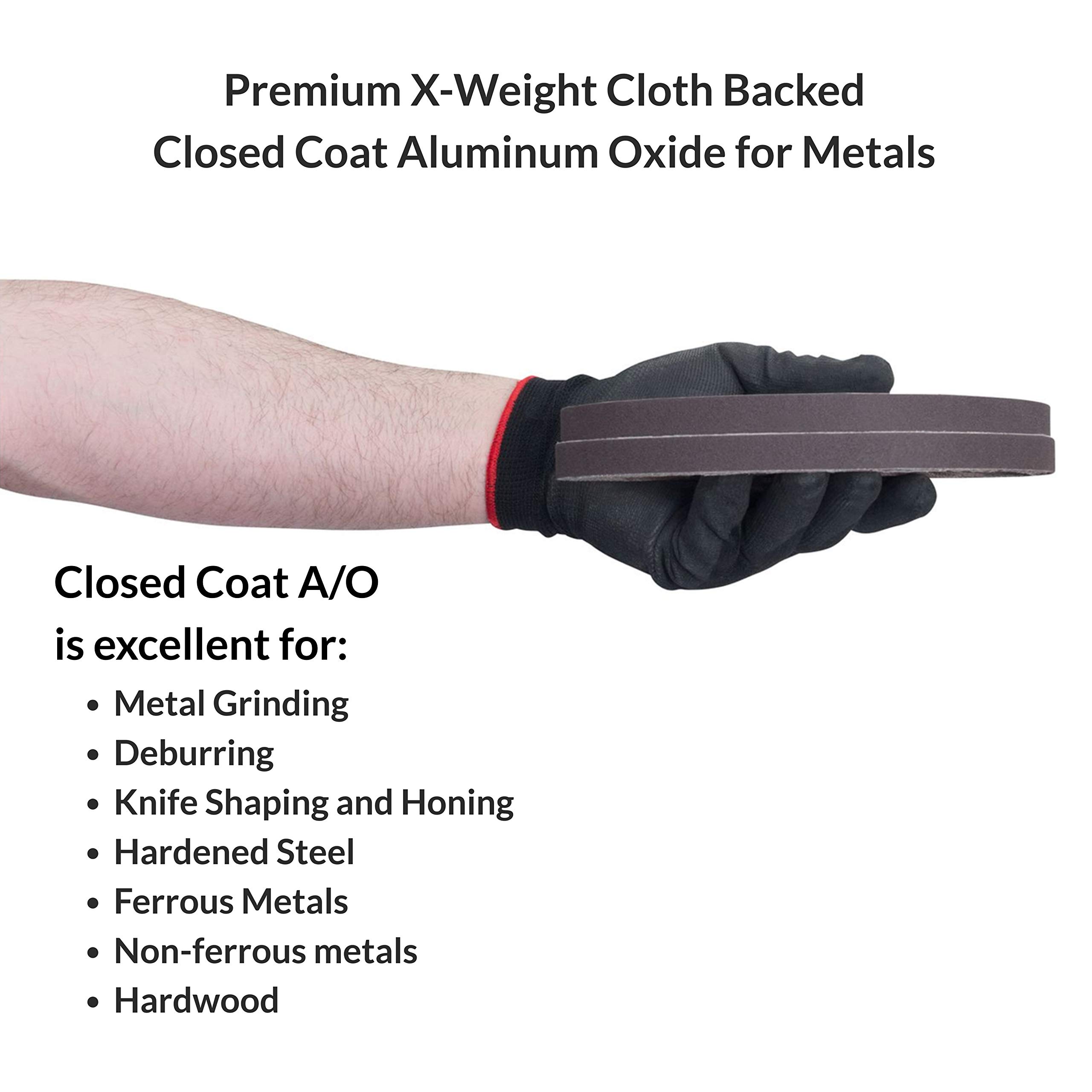 Red Label Abrasives 10-Pack 1x18 Inch P120 Grit Knife Sharpening Sanding Belts | Medium Grit for Work Sharp Ken Onion Blade Grinder Attachment | Perfect for Knife Sharpening, Blade Maintenance & Woodworking Projects