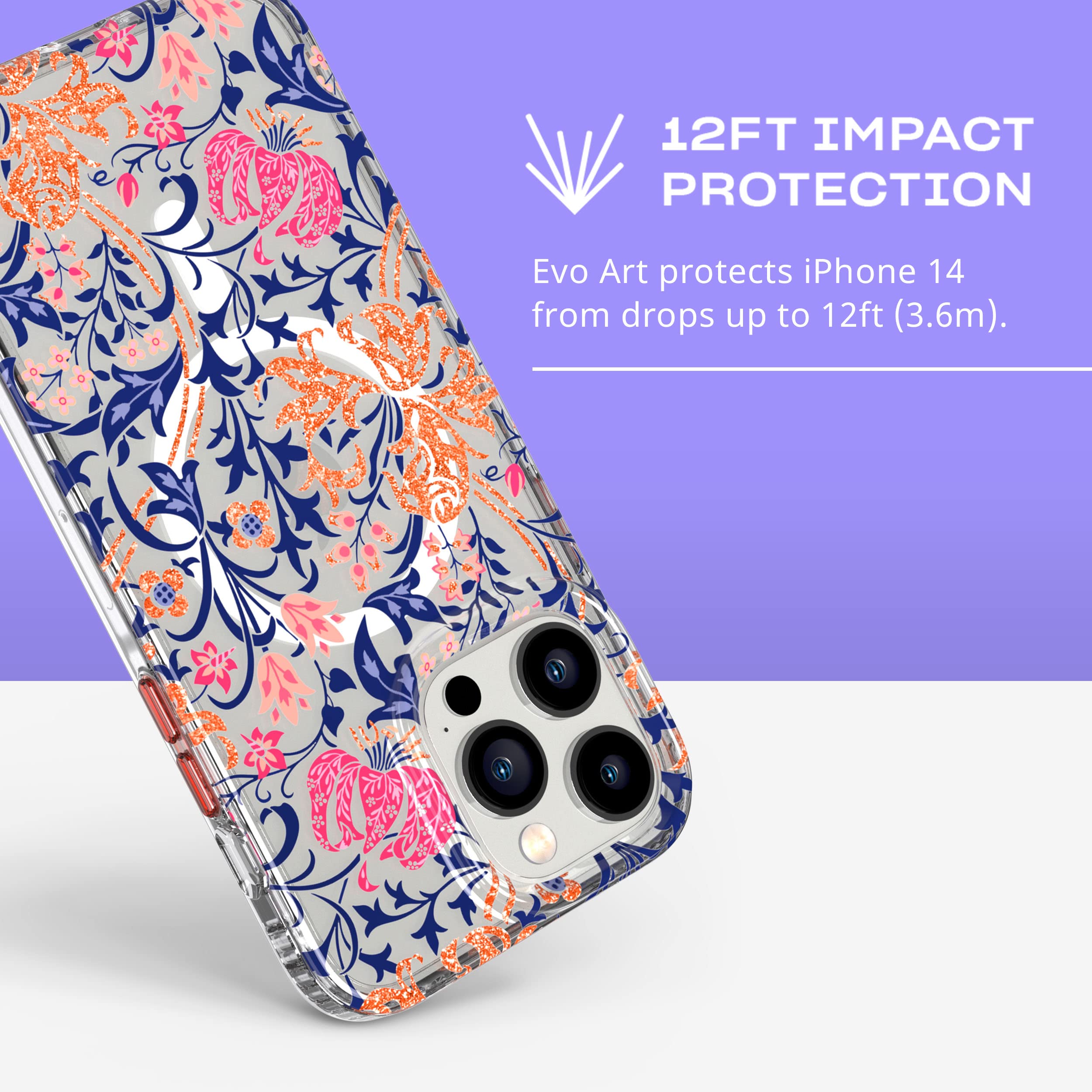 Tech21 iPhone 14 Pro Max Evo Art Case with MagSafe Compatibility - Premium Protective Cover Featuring Exclusive Artwork, Scratch Resistant & 12ft Drop Protection - Perfect for Daily Use, Travel & Outdoor Activities