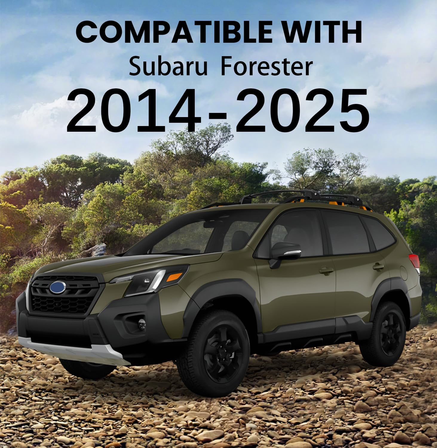 Lockable Aluminum Roof Rack Cross Bars for Subaru Forester 2014-2025 - Heavy Duty Cargo Carrier for Kayak, Canoe, Bike, Snowboard & Luggage | Perfect for Road Trips & Outdoor Adventures