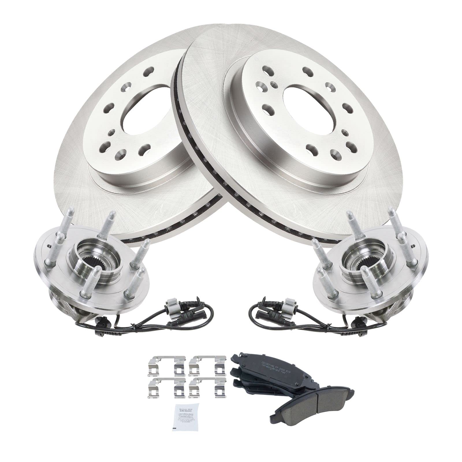 High-Performance Front Ceramic Brake Pad, Rotor & Wheel Hub Bearing Kit for Chevy Silverado 1500/2500/3500 - Smooth Stopping Power for Towing & Heavy-Duty Driving