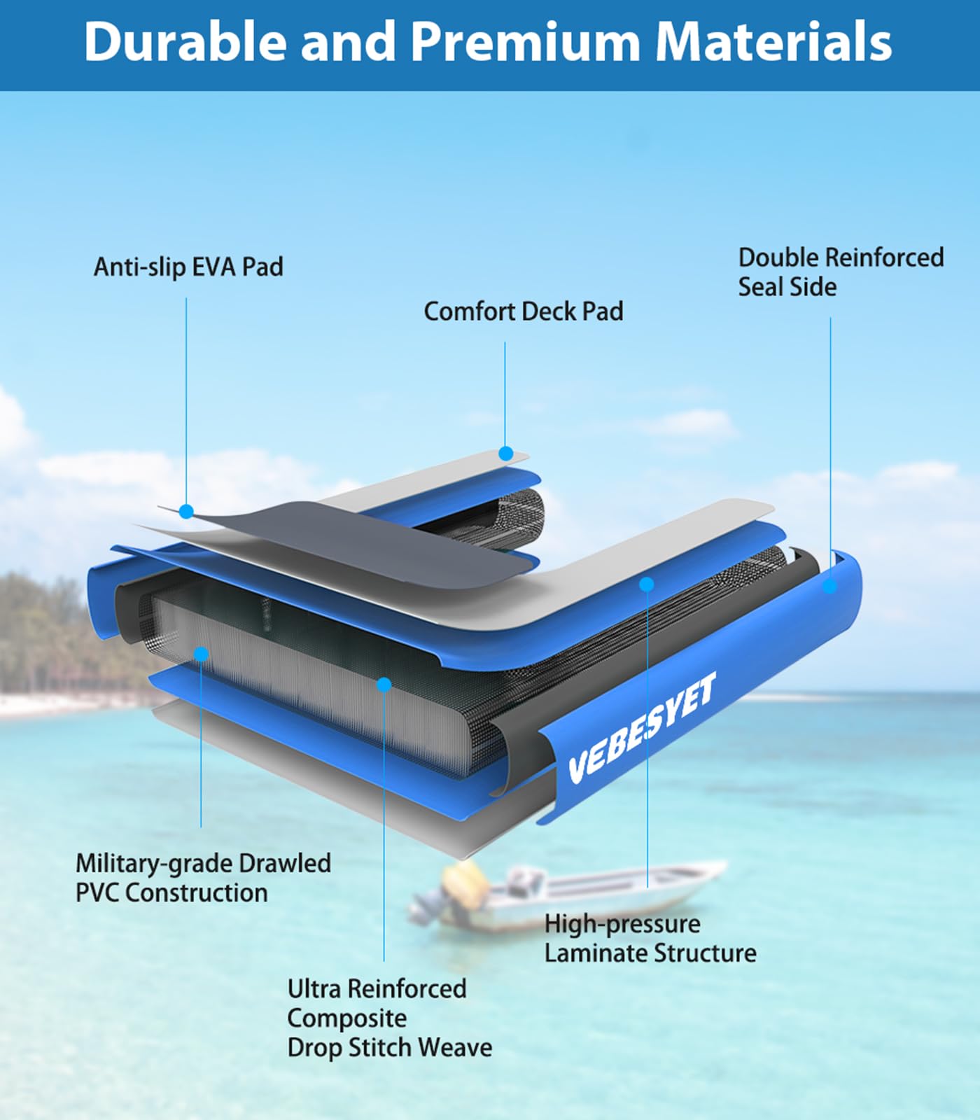 **Inflatable Dog Water Ramp for Pools, Boats & Lakes - Non-Slip EVA Floating Pet Ramp Ladder for Dogs Up to 150LBS - Perfect for Swimming, Dock Access & Water Play**