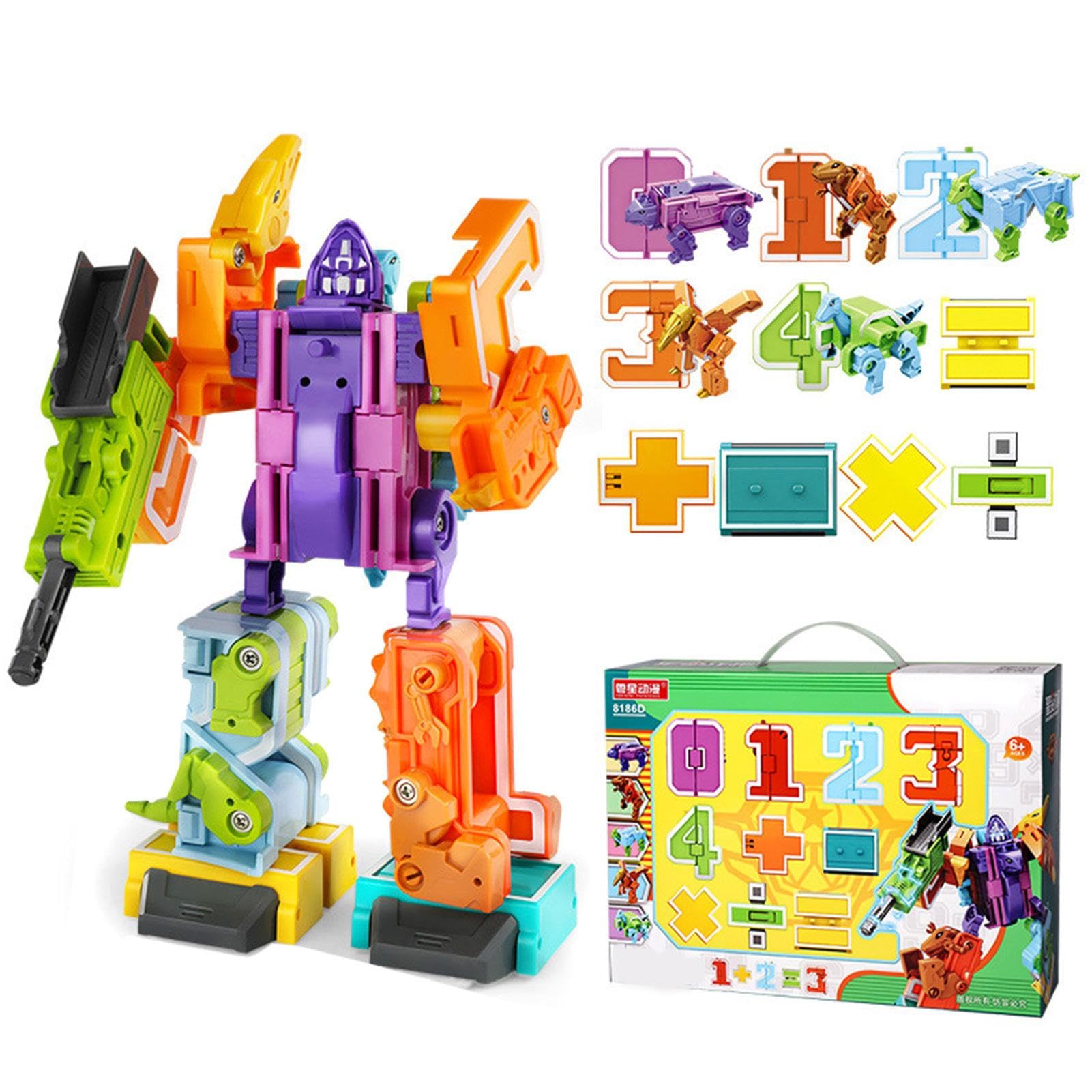 Fulenyi Transforming Number Robots - Interactive Learning Toy for Preschool Kids | STEM Educational Robot Action Figures for Boys & Girls | Perfect for Classroom Activities & Birthday Gifts