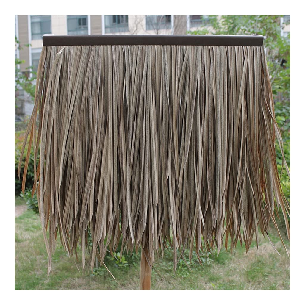 Premium PE Artificial Thatch Tiles - 2pcs Set of Realistic Palm Thatch Roofing for Gazebos, Tiki Bars & Outdoor Decor - Durable Fake Thatch Straw for Tropical, Beach & Patio Themes