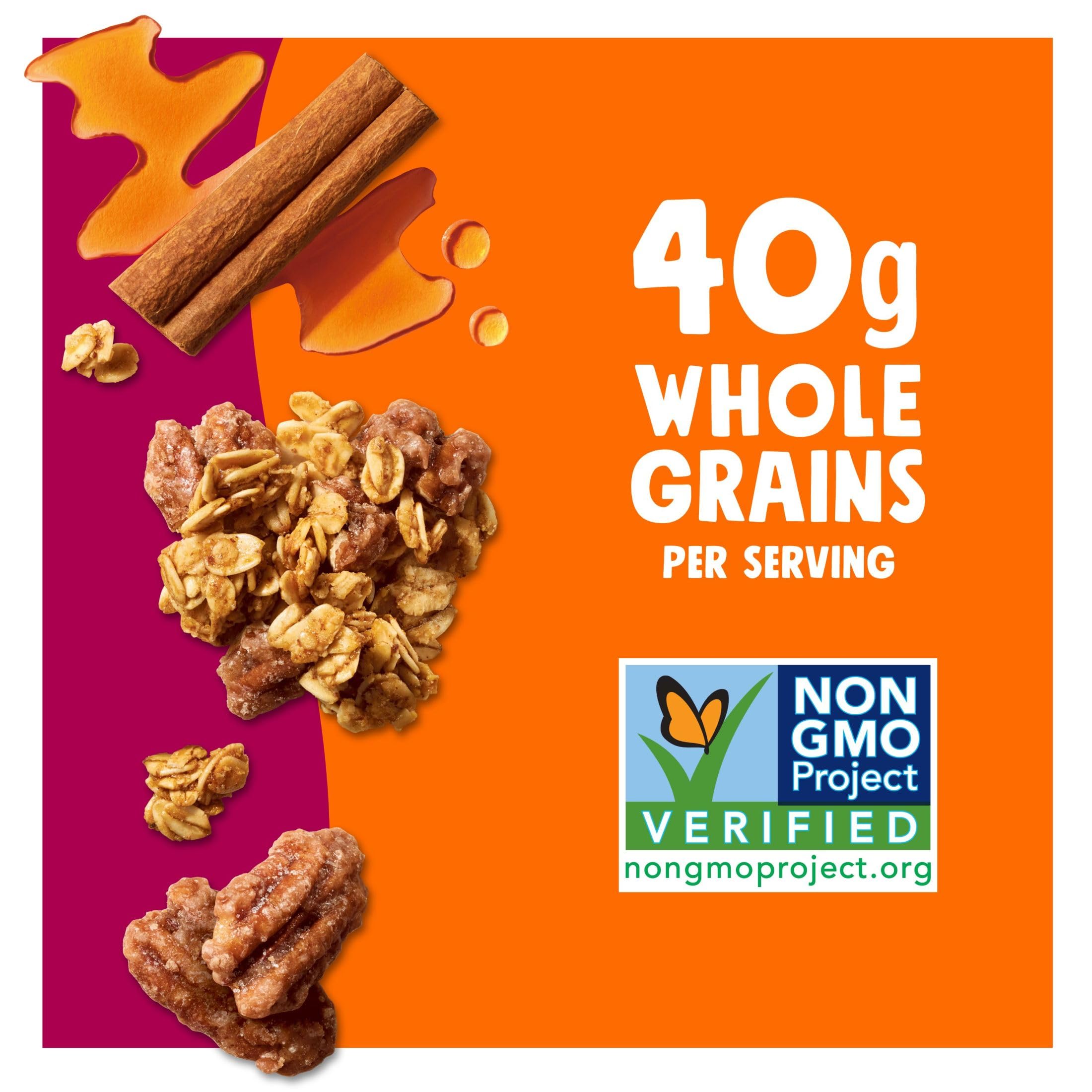 Bear Naked Granola Cereal - Whole Grain Granola Breakfast Snacks with Maple Pecan Crumble - 12oz Resealable Bag - Perfect for Healthy Breakfast, On-the-Go Snacking & Yogurt Topping
