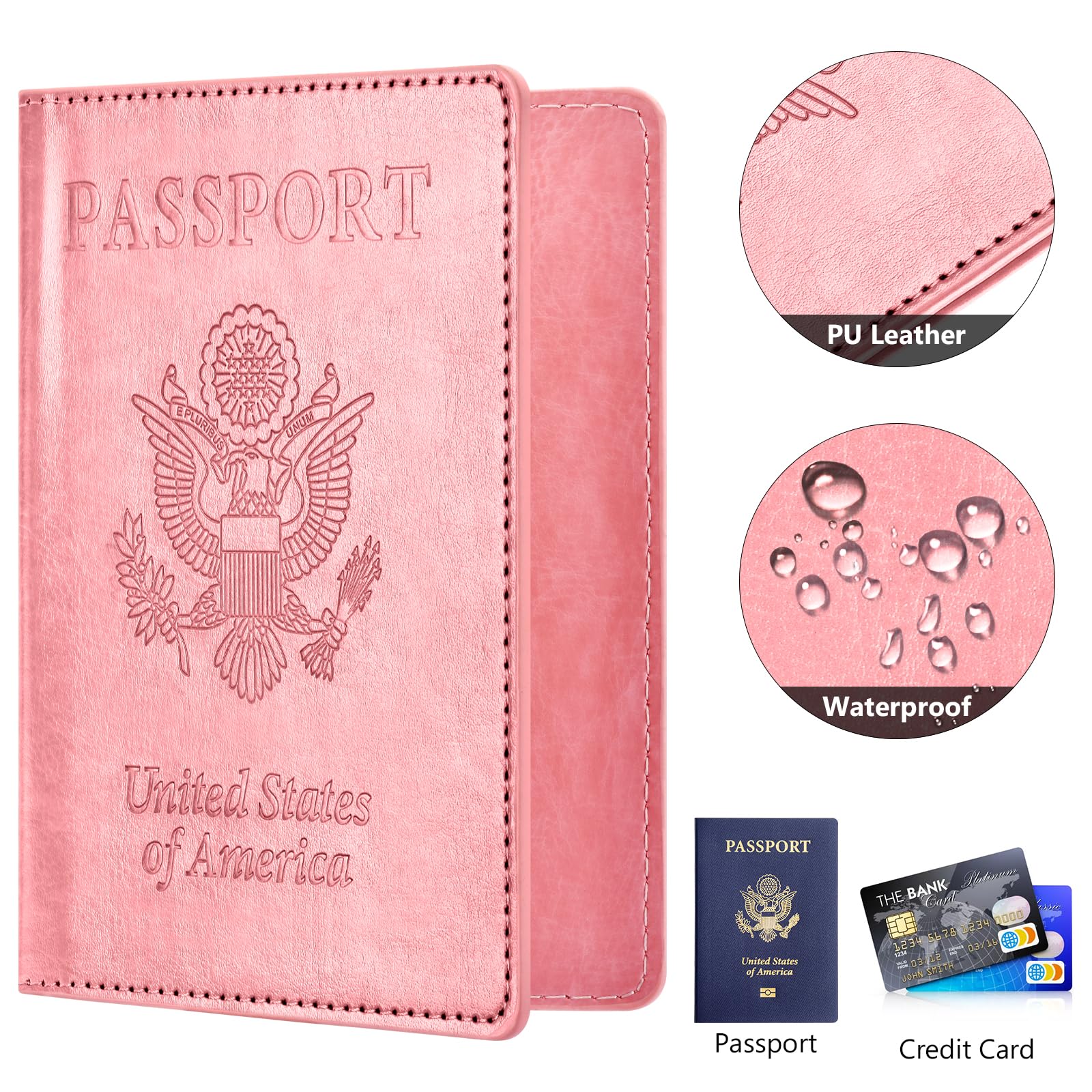 Eoehro 2-Pack RFID Blocking Passport Holder Wallet - Leather Travel Document Organizer for Women & Men | Perfect for International Flights, Vacations & Business Trips