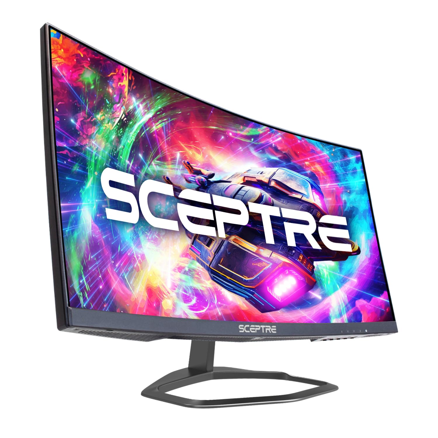 Sceptre C255B-FWT240 24.5-inch Curved Gaming Monitor - 240Hz Refresh Rate, 1080p Full HD, 1ms Response Time, R1500 Curvature, DisplayPort & HDMI Ports, Built-in Speakers, Blue Light Filter, Machine Black (2023 Model) - Perfect for Competitive Gaming, Home Office, and Entertainment Setup