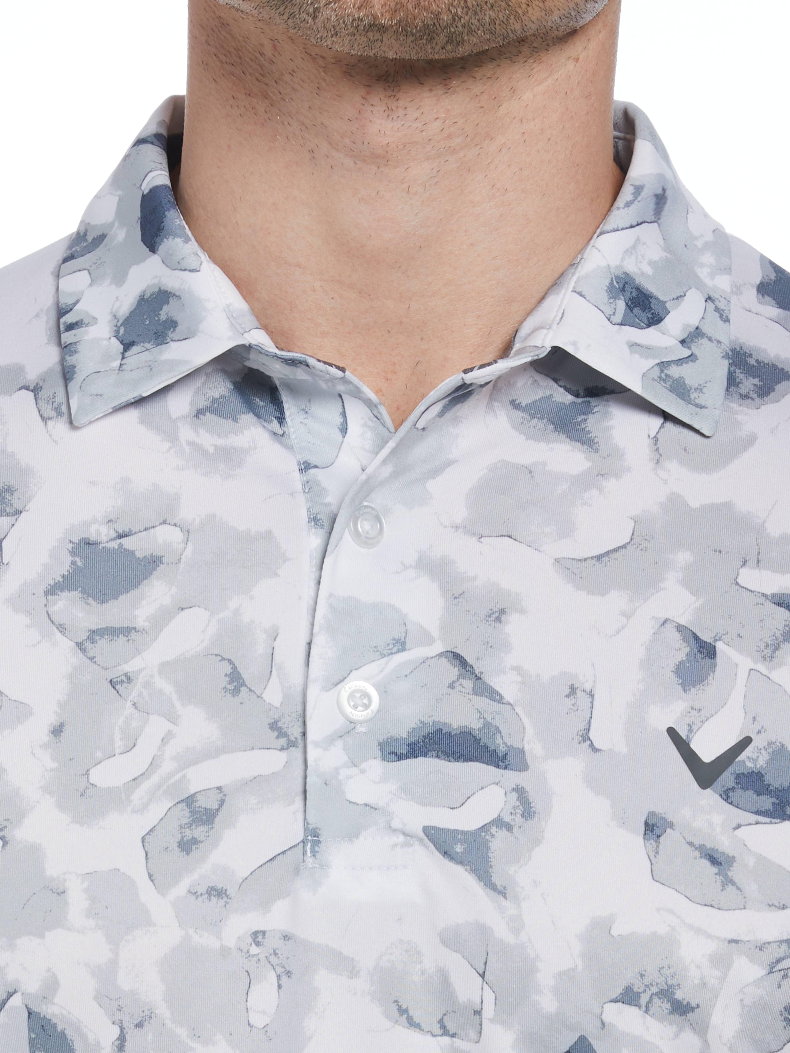 Men's Tie Dye Palm Print Golf Polo Shirt - Breathable Quick-Dry Performance Tee for Golf, Beach & Summer Outdoor Activities