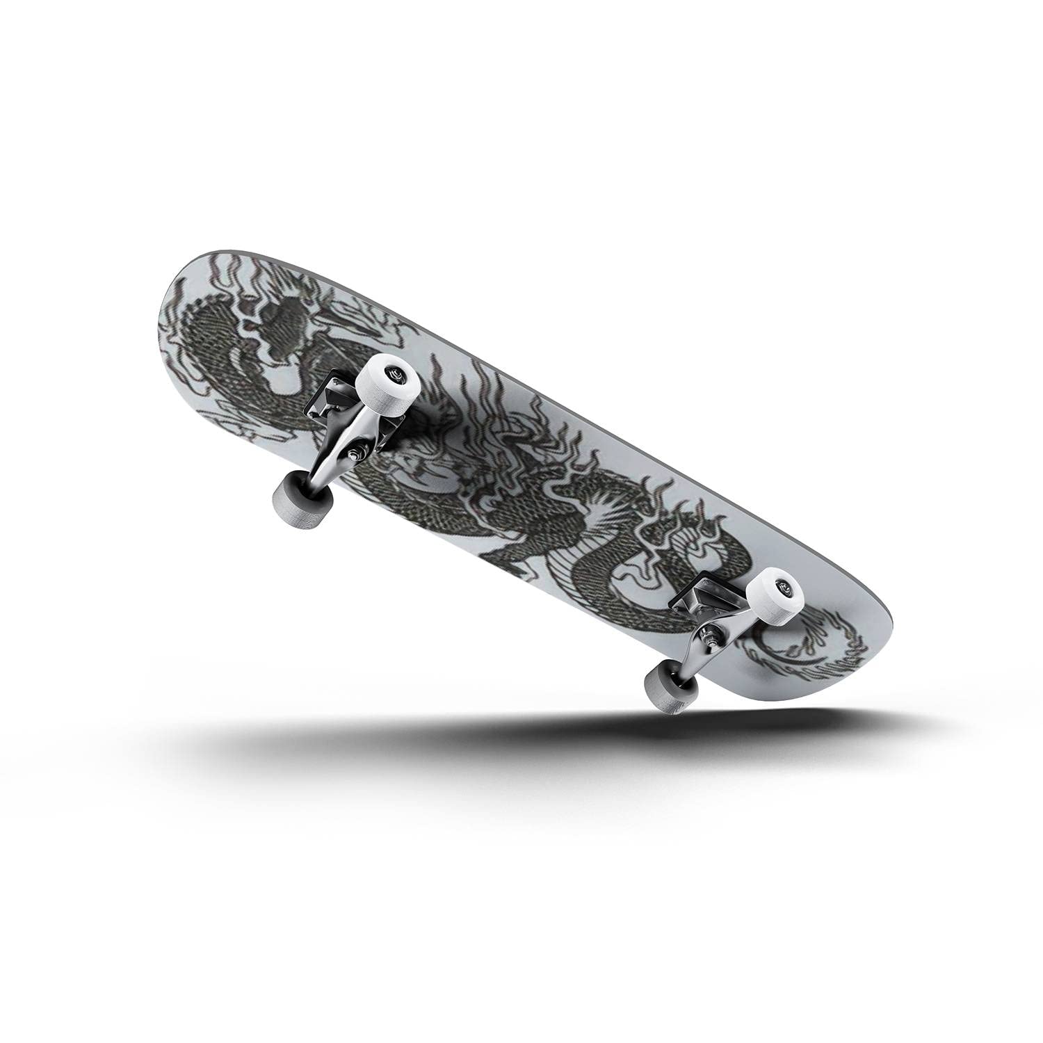 Premium Dragon Tattoo Skateboard - Classic Concave Longboard for Beginners & Professionals | Extreme Sports Equipment | Cool Teen Gifts for Skateboarding Enthusiasts | Perfect for Street Skating, Park Tricks & Commuting