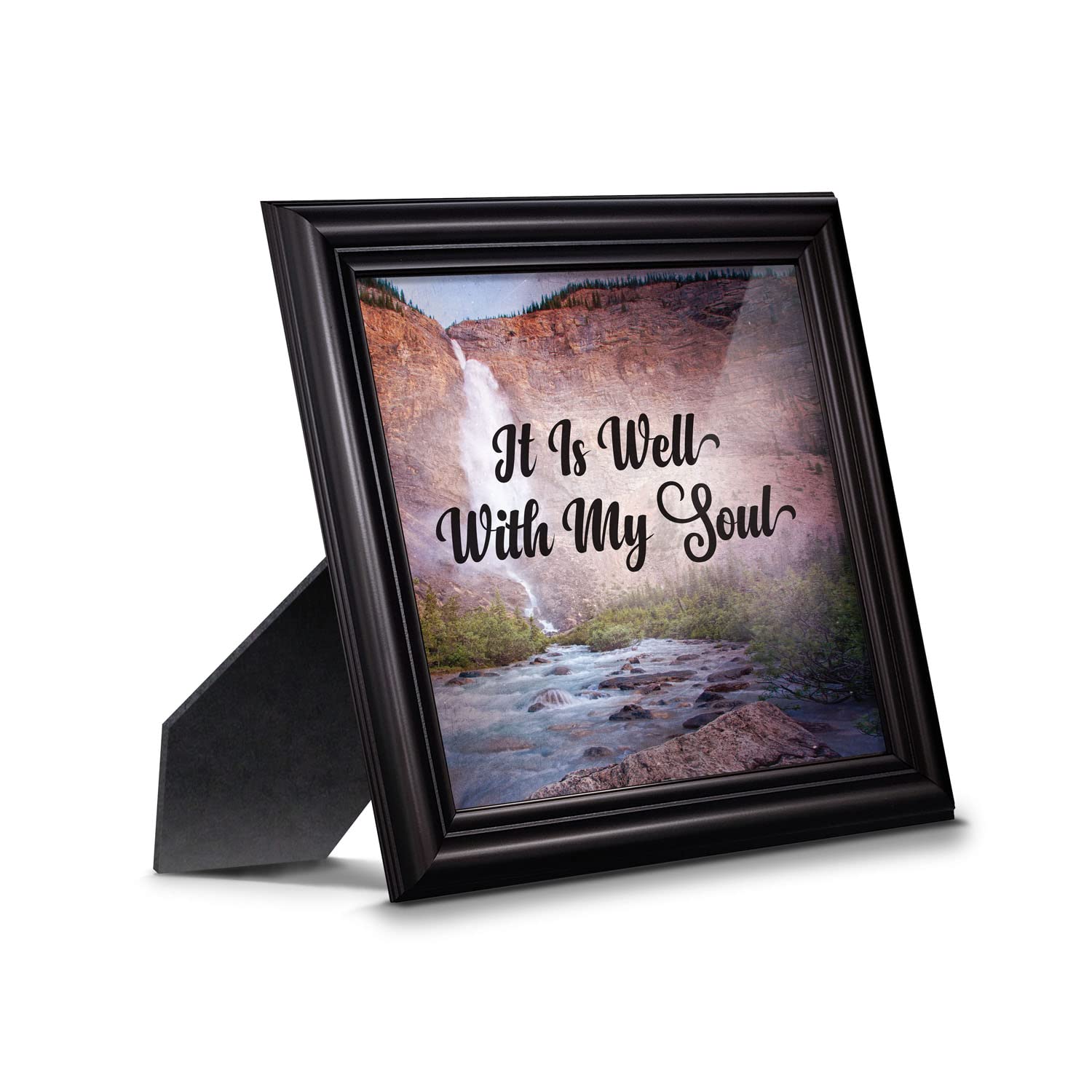 It Is Well With My Soul Wall Art - Inspirational Christian Home Decor Picture Frame 8695B - Perfect for Living Room, Bedroom & Church Decorations