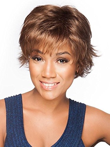 Raquel Welch Voltage Large Cap Wig - Shaded Golden Wheat (SS14/88) | Short Textured Layers with Wispy Bangs | Synthetic Women's Memory Capless Wig with Flared Neckline | Perfect for Cosplay, Costume Parties & Everyday Wear