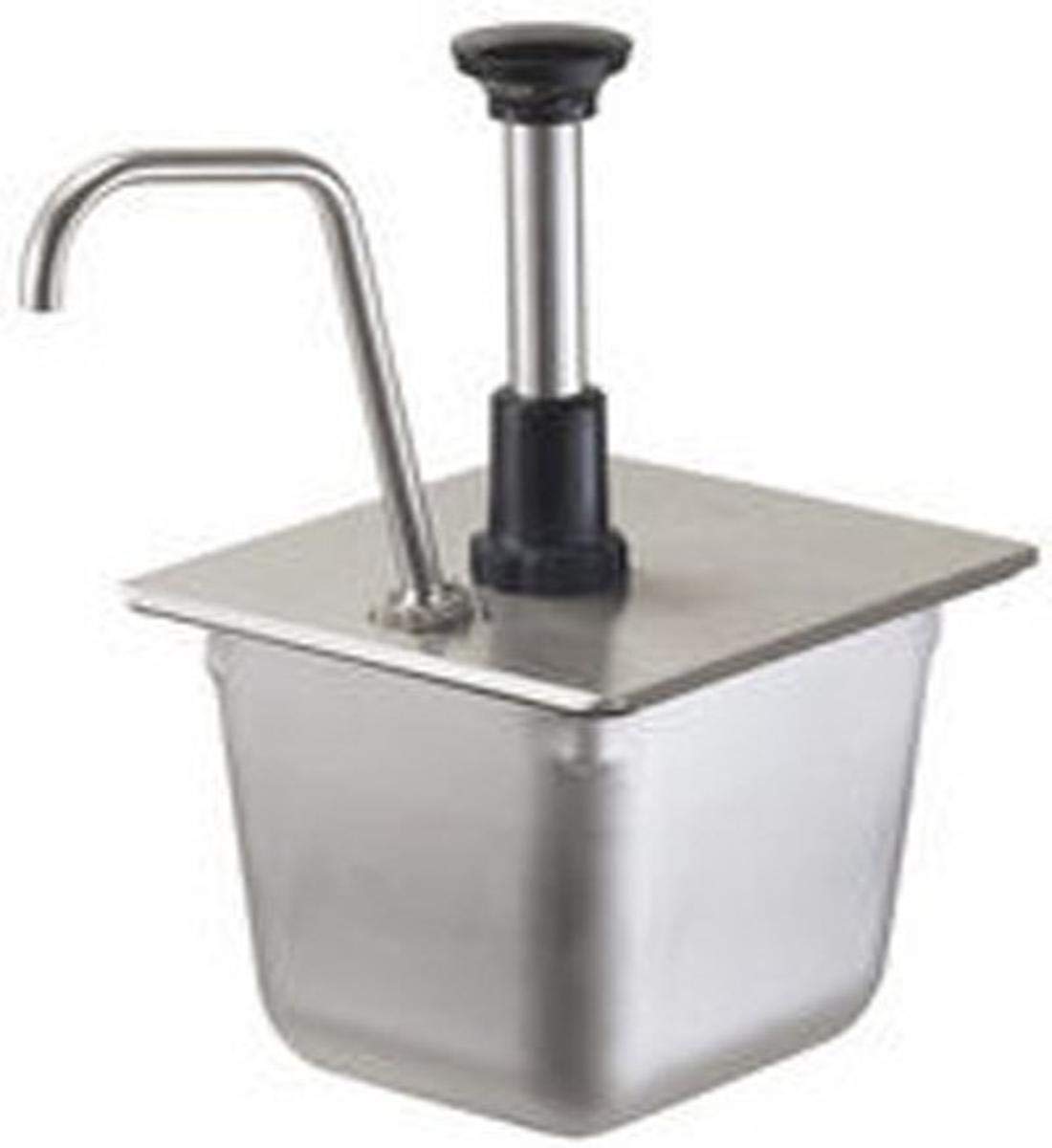 Stainless Steel Food Pan Pump for 1/6-Size Food Pans - 150mm, 1oz Full Portion Dispenser for Thin Condiments | Perfect for Restaurants, Catering & Commercial Kitchens
