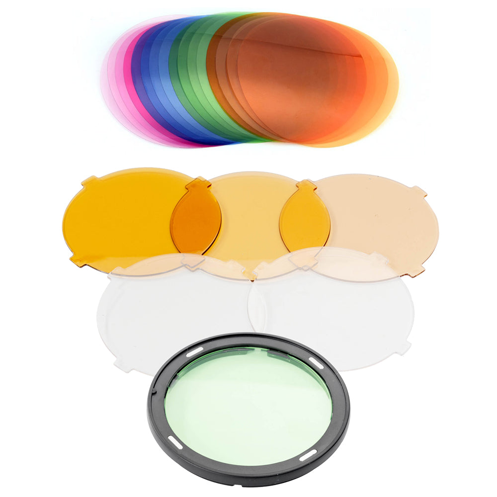 Godox Round Head Color Correction Gel Set with Magnetic Ring Mount - Professional Lighting Filters for Photography & Video Studio Use