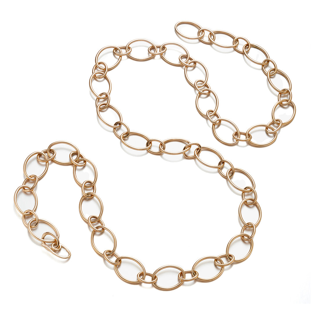 Elegant Opera Length Link Necklace for Women - 36 Inch Long Gold/Silver Chain Necklace for Evening Gowns, Formal Events & Special Occasions