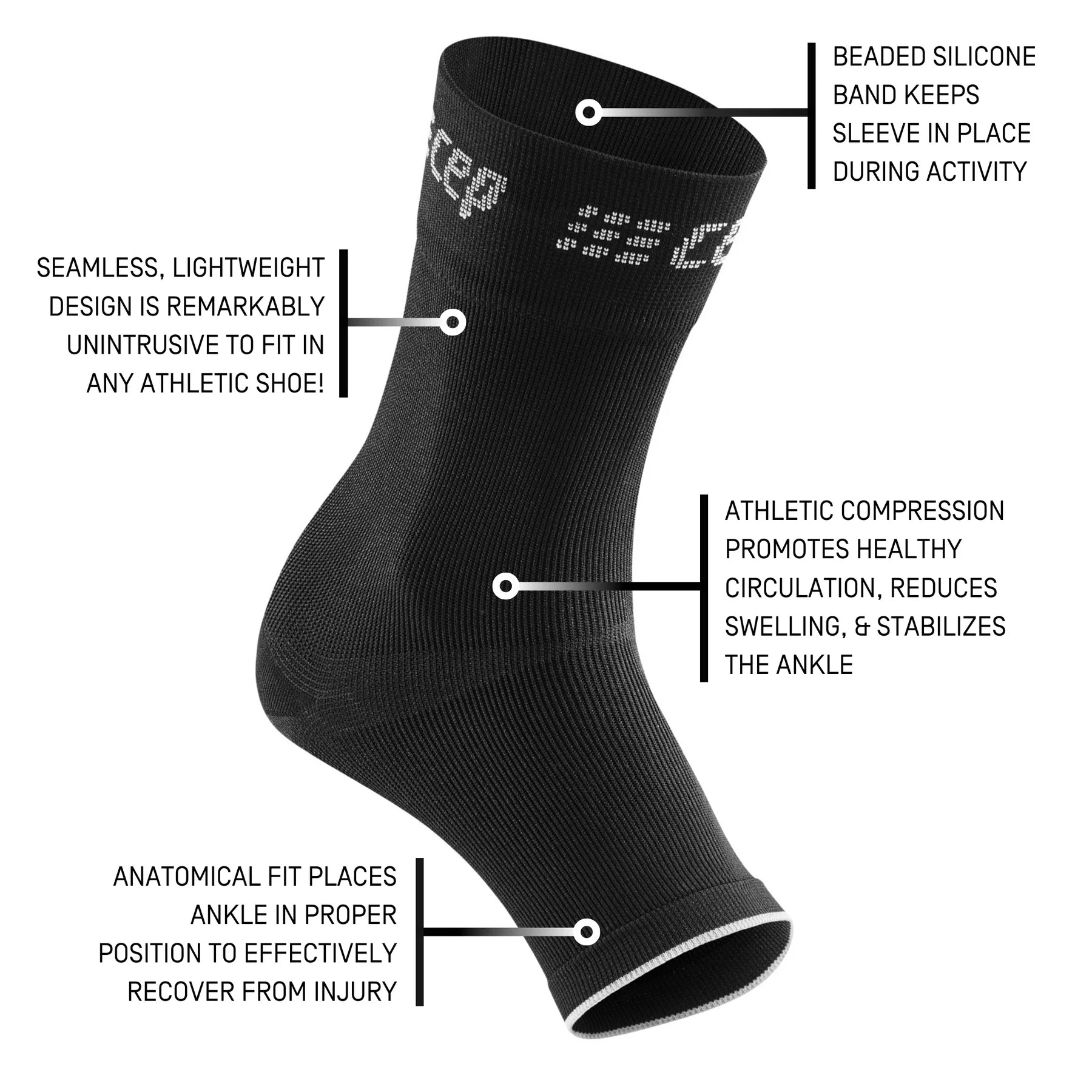 CEP Mid Support Compression Ankle Sleeve - Breathable & Stabilizing for Running, Basketball & Recovery - Ideal for Athletes with Ankle Pain or Weakness