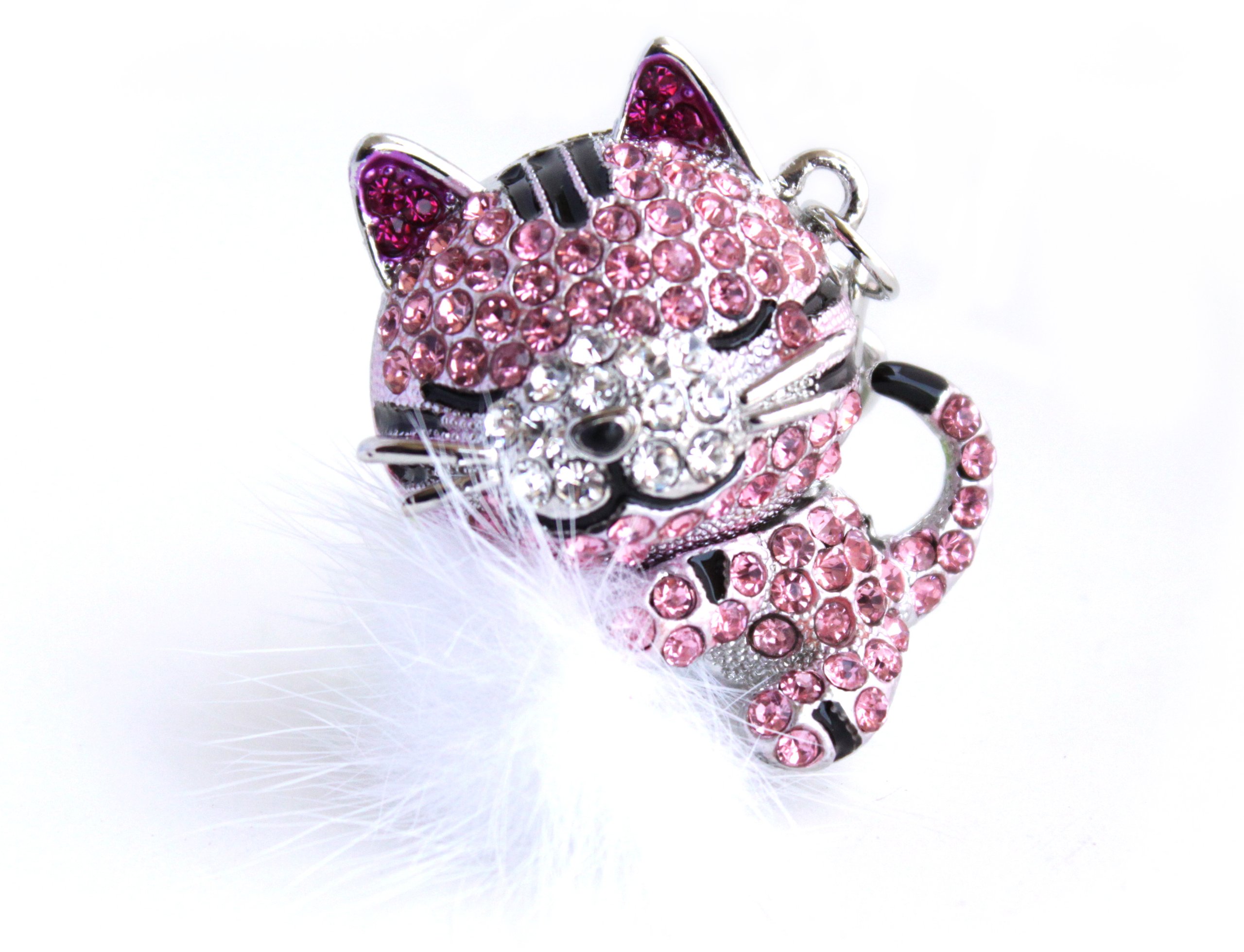 Crystal Sleeping Kitty Keychain - Elegant Cat Charm for Home Decor, Gift, or Bag Accessory