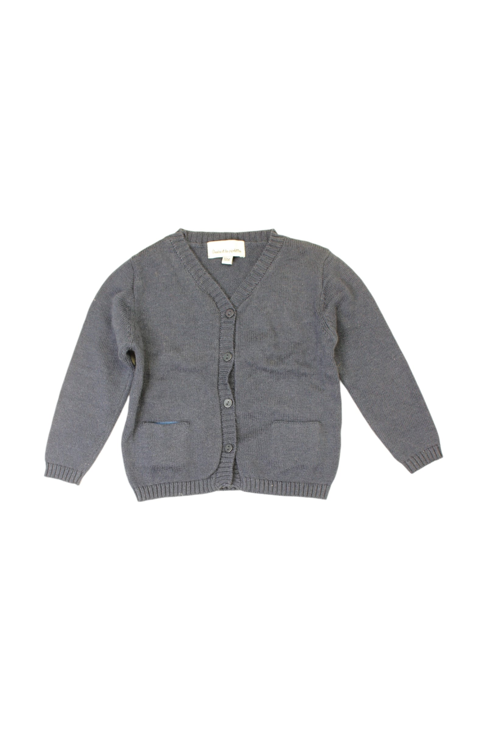 Arsène & Les Pipelettes Wool Cotton Cashmere Cardigan for Baby Girls 12-18 Months - Soft Winter Sweater for Toddler Outfits & Photo Shoots