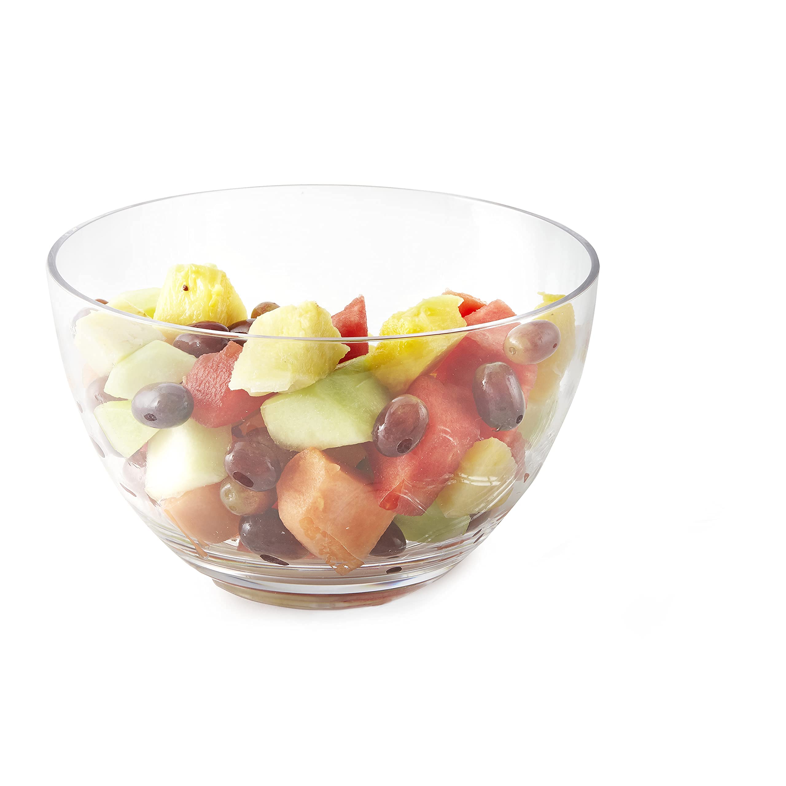 Premium Acrylic Arc Thick Round Serving Bowl - Perfect for Chips, Salads, Snacks - Ideal for Parties, Kitchen Use & Holiday Gatherings - Durable & Stylish Serving Dish for Entertaining