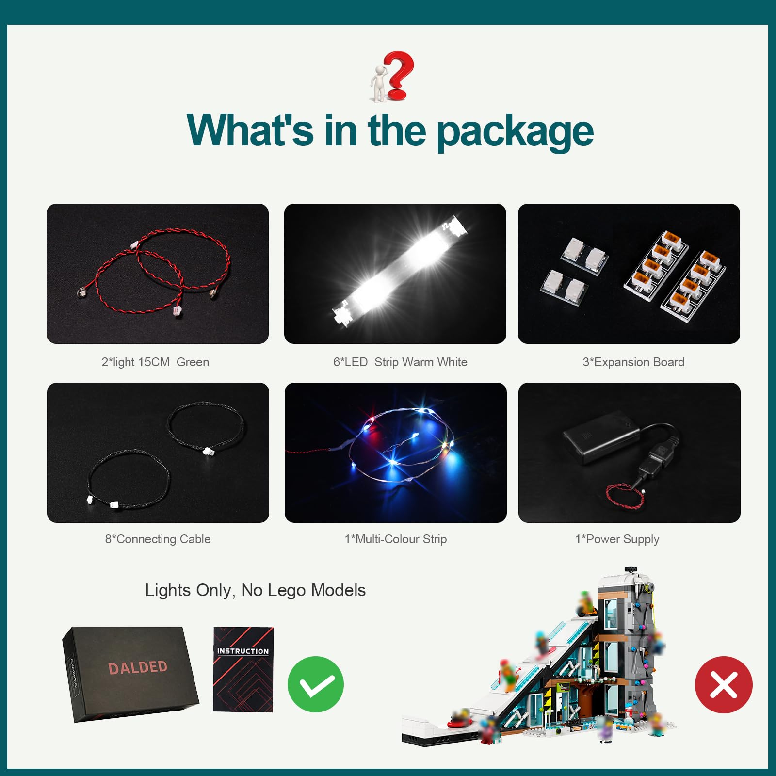 LED Light Kit for Lego City Ski & Climbing Center 60366 - Compatible with Lego Building Blocks (Lego Set Not Included) - Perfect for Nighttime Displays & Model Enhancements